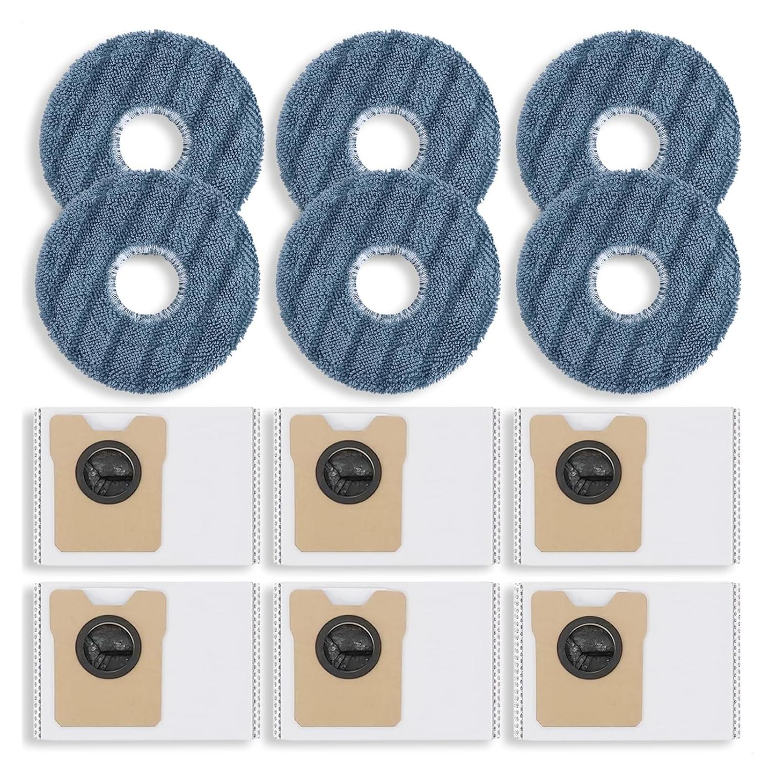 Repuestos eufy C20 Omni: 6 Bolsas de Polvo + 6 Almohadillas