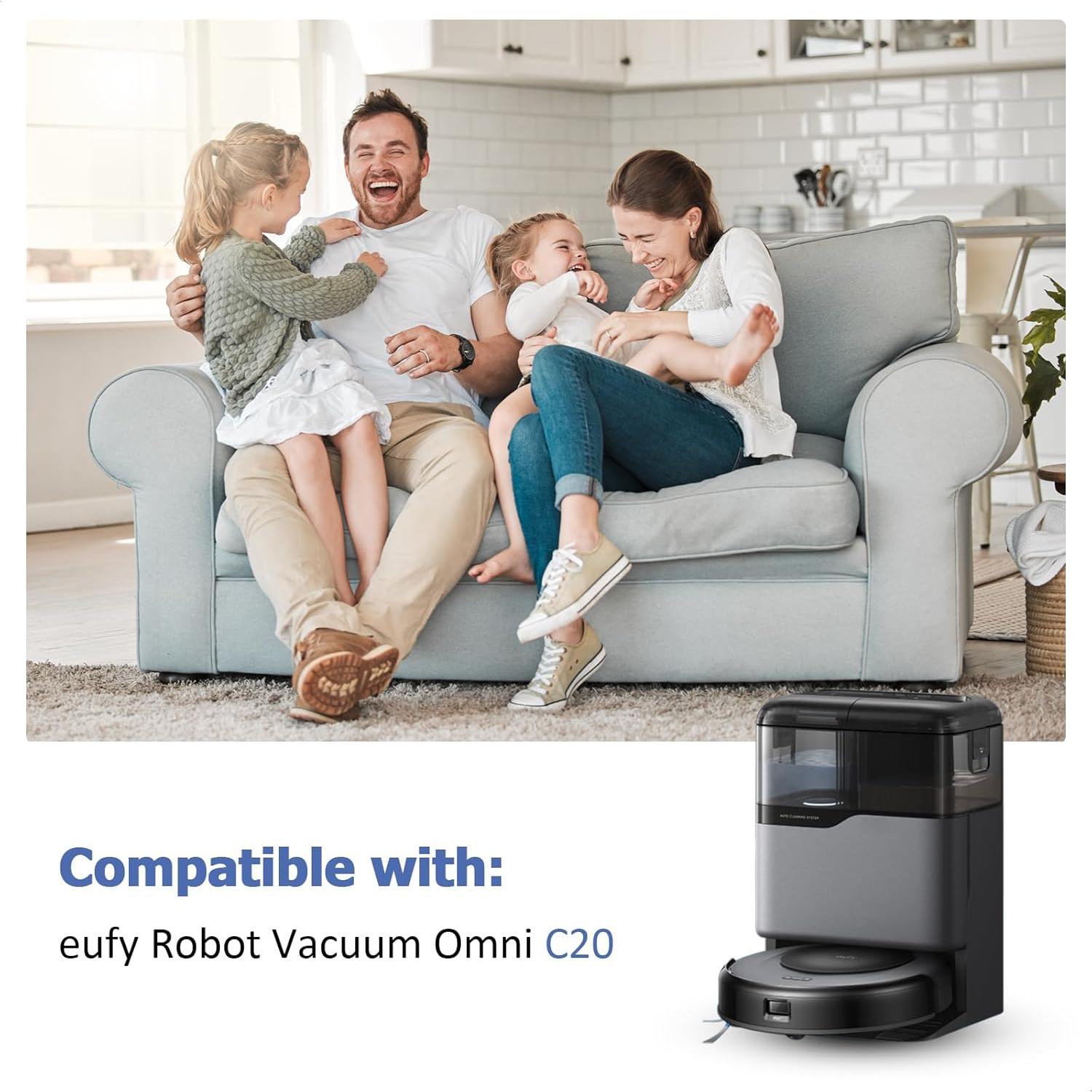 Repuestos eufy C20 Omni: 6 Bolsas de Polvo + 6 Almohadillas