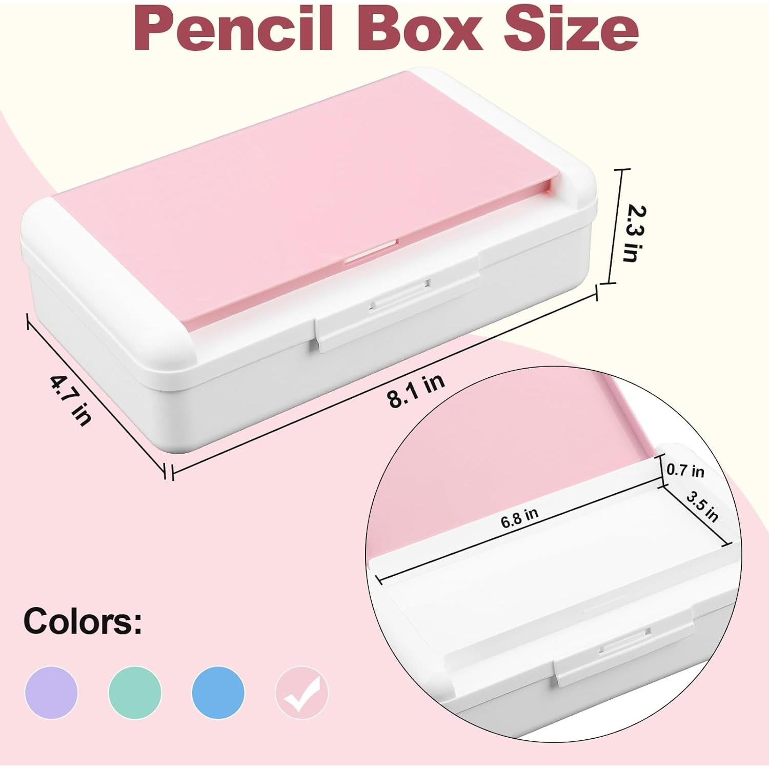 Estuche de Lápices Meiikun Doble Capa Rosa 20.57x11.94cm