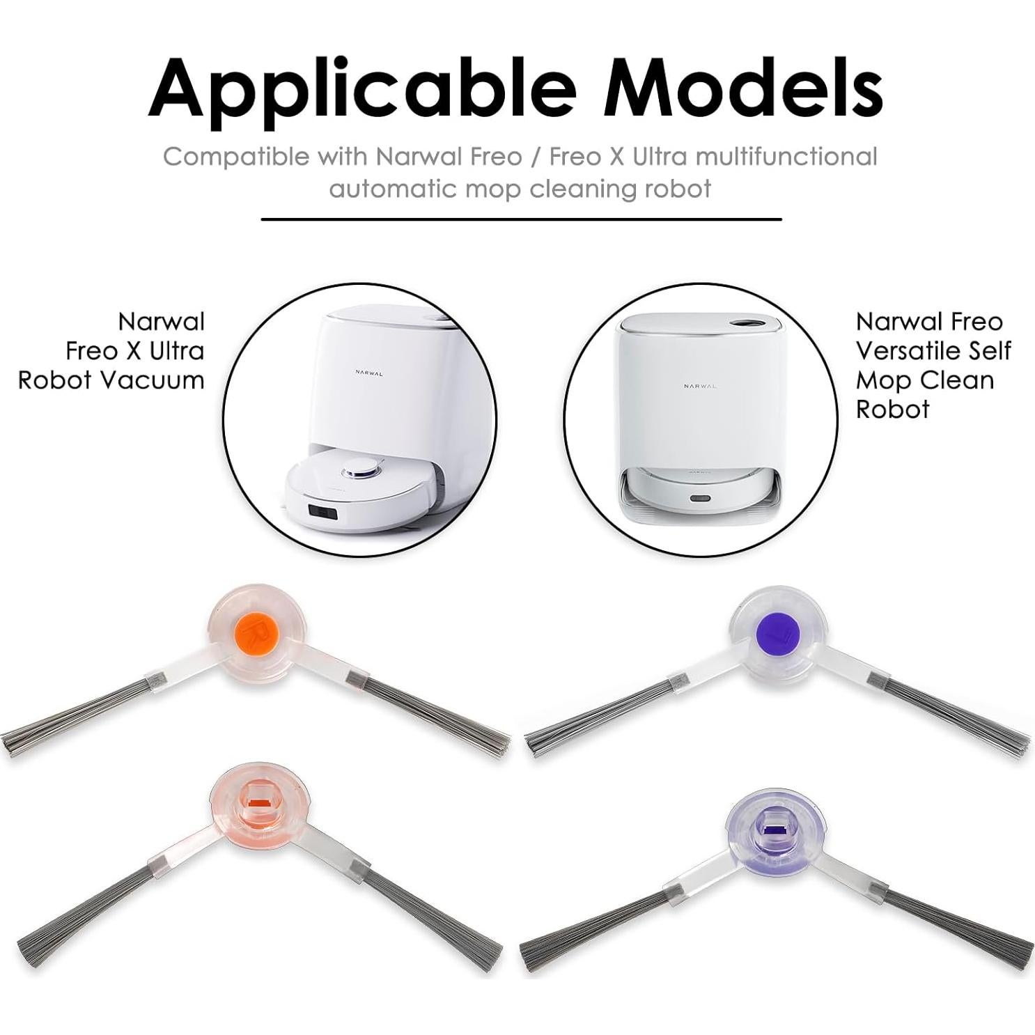 10 Piezas Cepillos Laterales MIBUMIKI para Narwal Freo