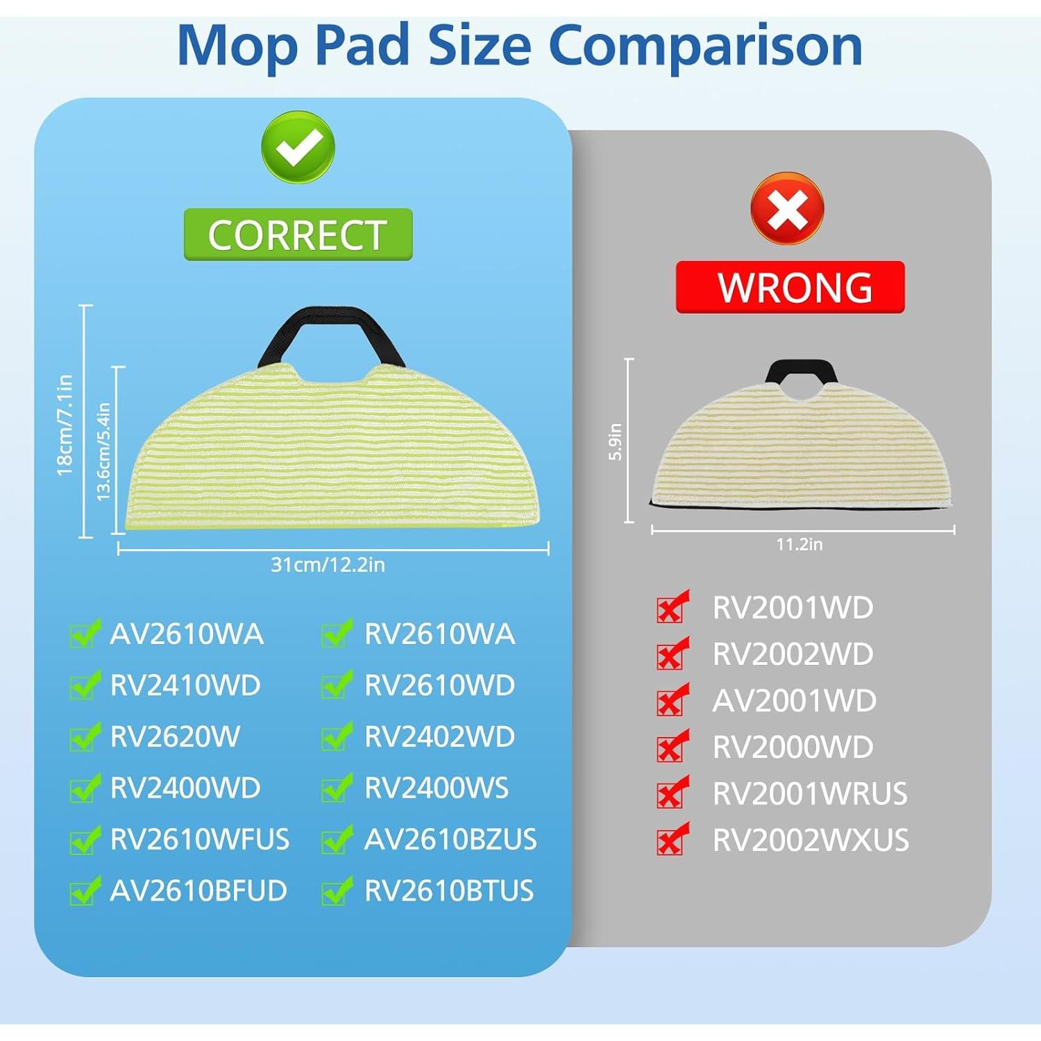 Almohadillas de Reemplazo JORAIR AV2610WA para Aspiradora Robot