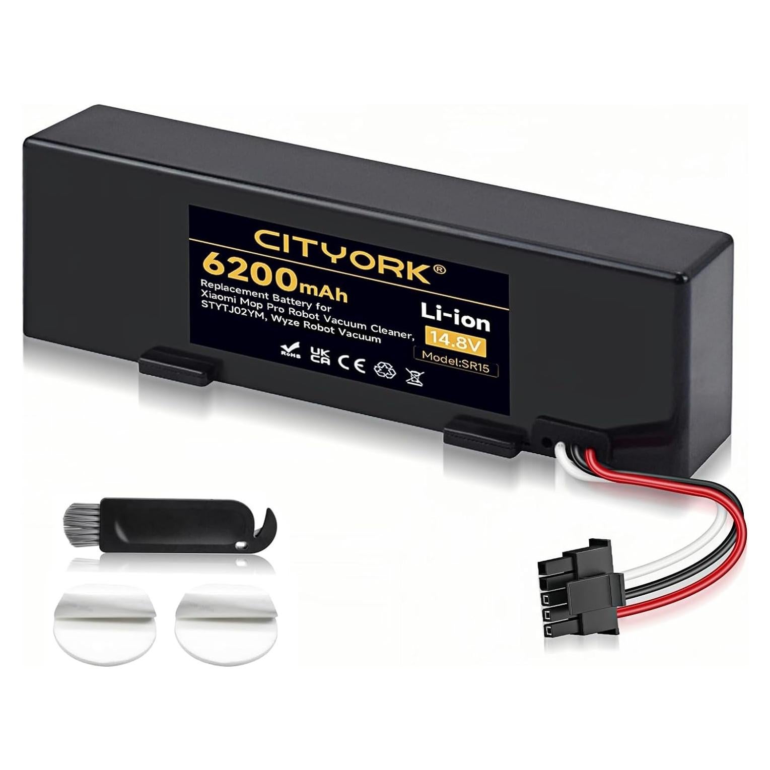 Replacement Battery for Wyze Robot WVCR200S Vacuum, for Xiaomi STYTJ02YM, Xiaomi Mop P/Mop Pro/Xiaomi Mop 2S, Haier JX37, Yunmi MVVC01-G Pro, Conga 3290 3390 3490 Vacuum Cleaner, 14.8V