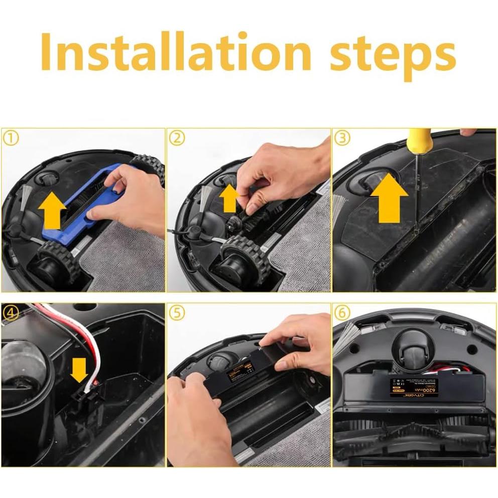 Replacement Battery for Wyze Robot WVCR200S Vacuum, for Xiaomi STYTJ02YM, Xiaomi Mop P/Mop Pro/Xiaomi Mop 2S, Haier JX37, Yunmi MVVC01-G Pro, Conga 3290 3390 3490 Vacuum Cleaner, 14.8V