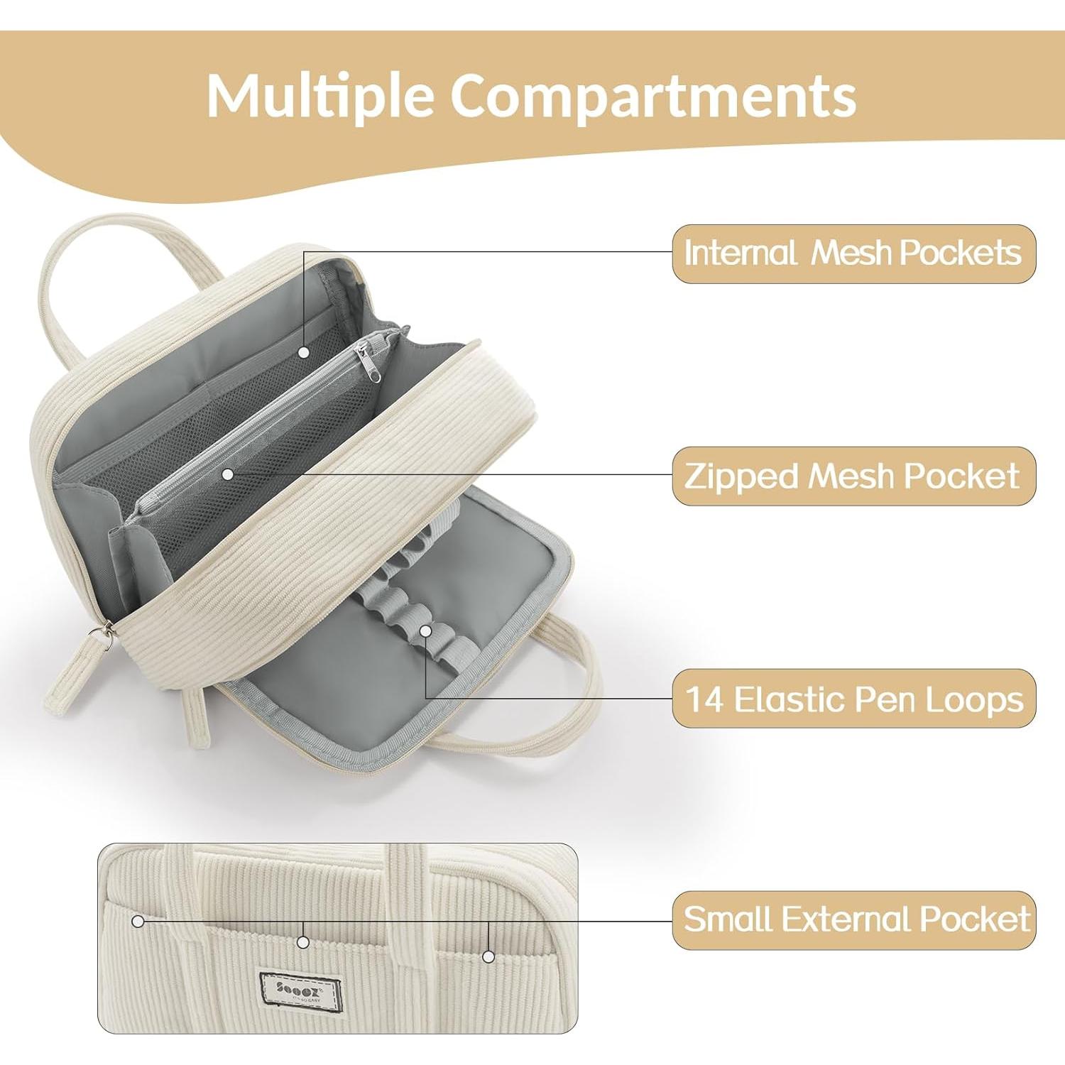 Estuche Grande Sooetz Negro con 5 Compartimentos