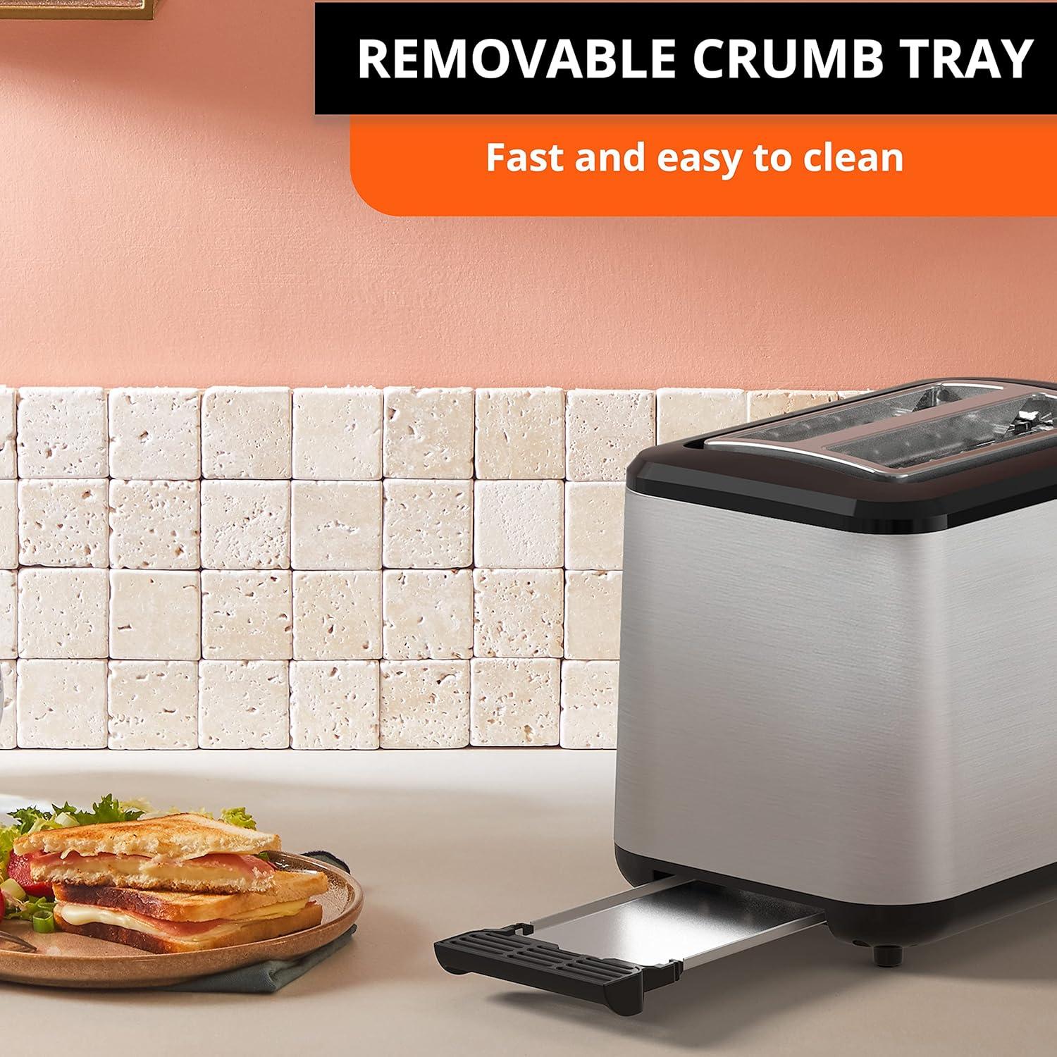 Tostadora KRUPS de 2 Rebanadas Acero Inoxidable 7 Niveles