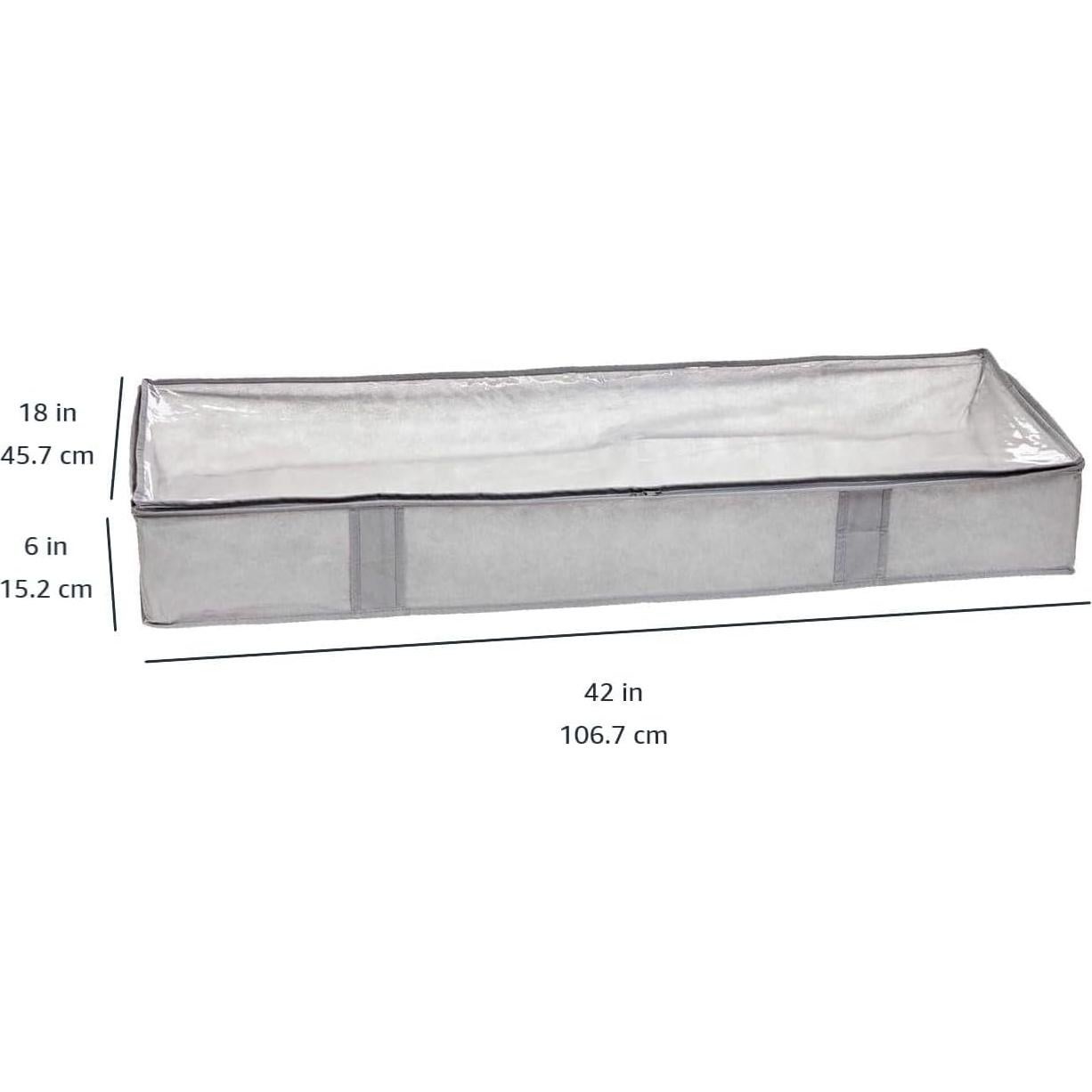 Contenedores de Almacenamiento Amazon Basics 2 Piezas 45.7x106.7 cm Gris