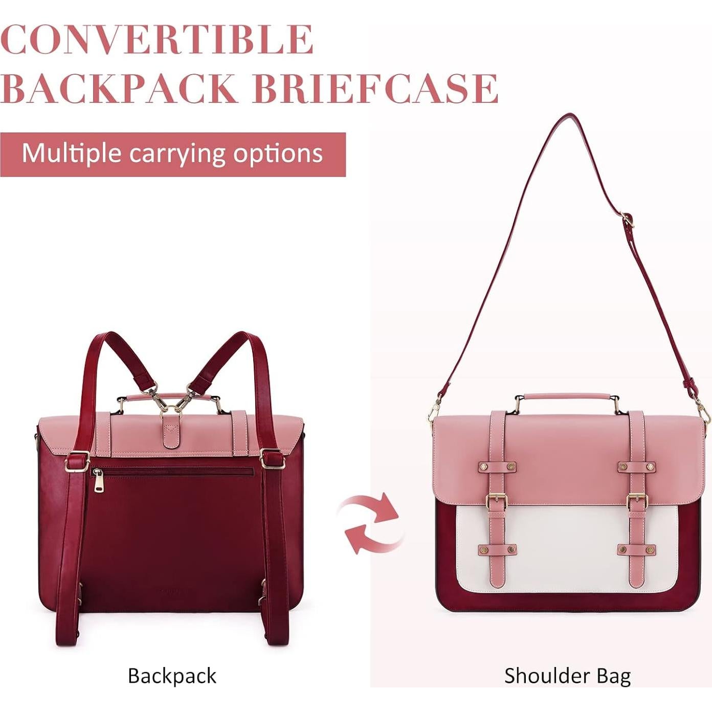 Bolsa para Laptop ECOSUSI Rosa 15.6" Cuero Vegano