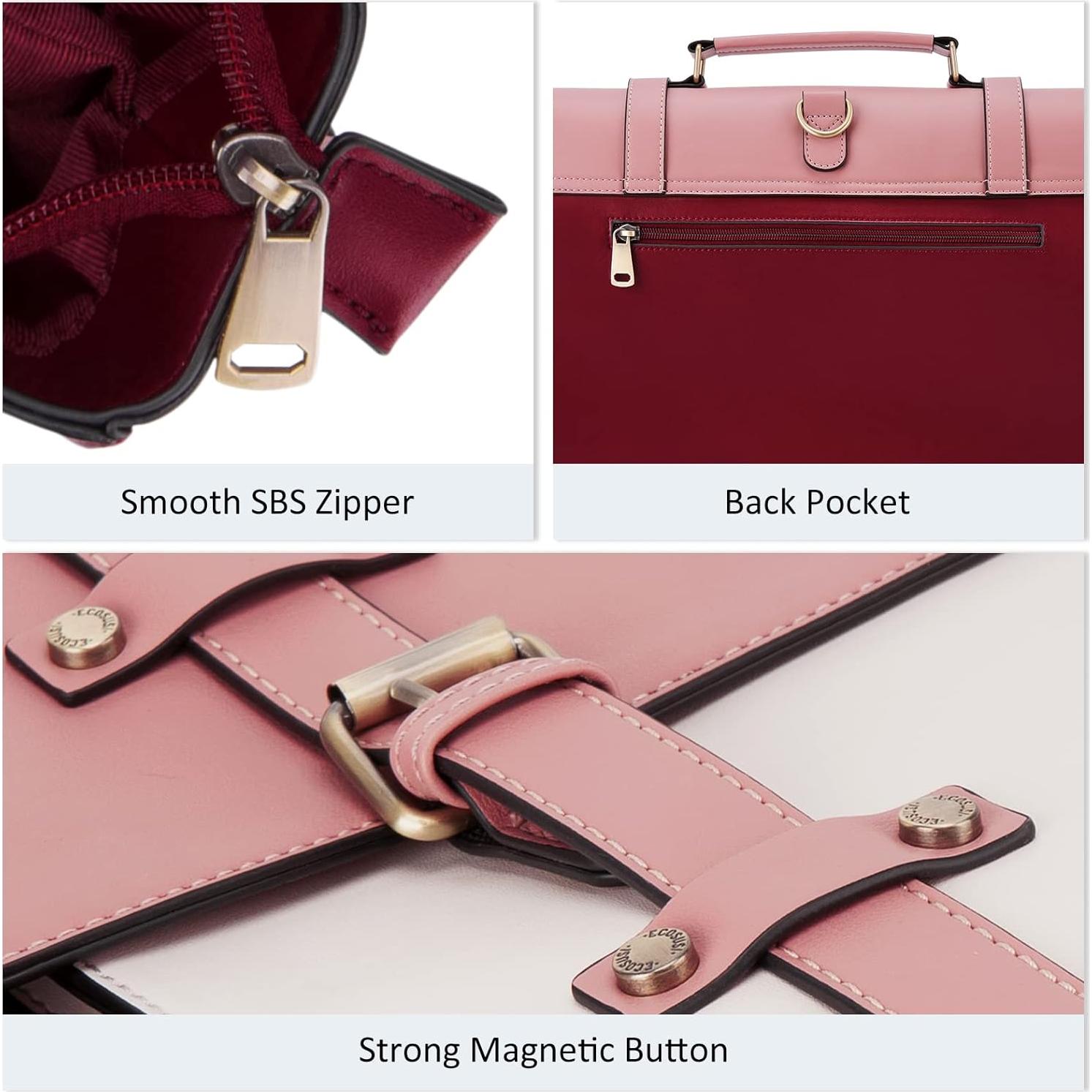 Bolsa para Laptop ECOSUSI Rosa 15.6" Cuero Vegano