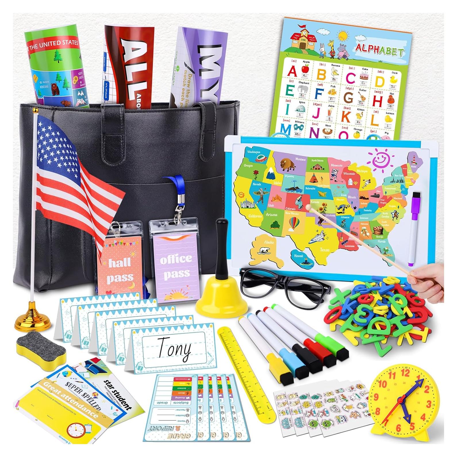 Juego de Imaginación Escolar Gifts2U con Pizarra y Pósters