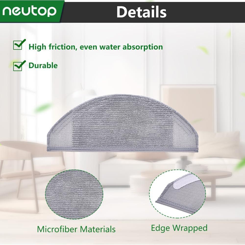 Paños de Limpieza Lavables Neutop para eufy RoboVac X8 - 6 Pack