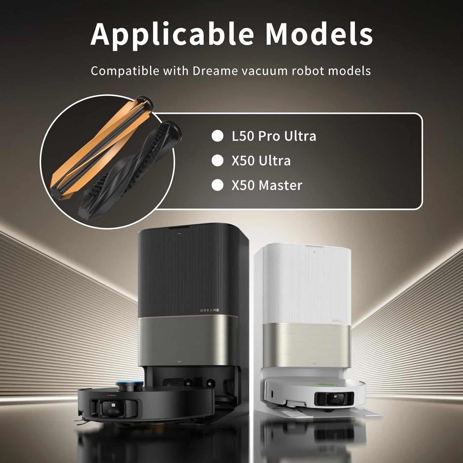 Cepillo Principal Doble Rrochio para Aspiradora Dreame X50 Ultra