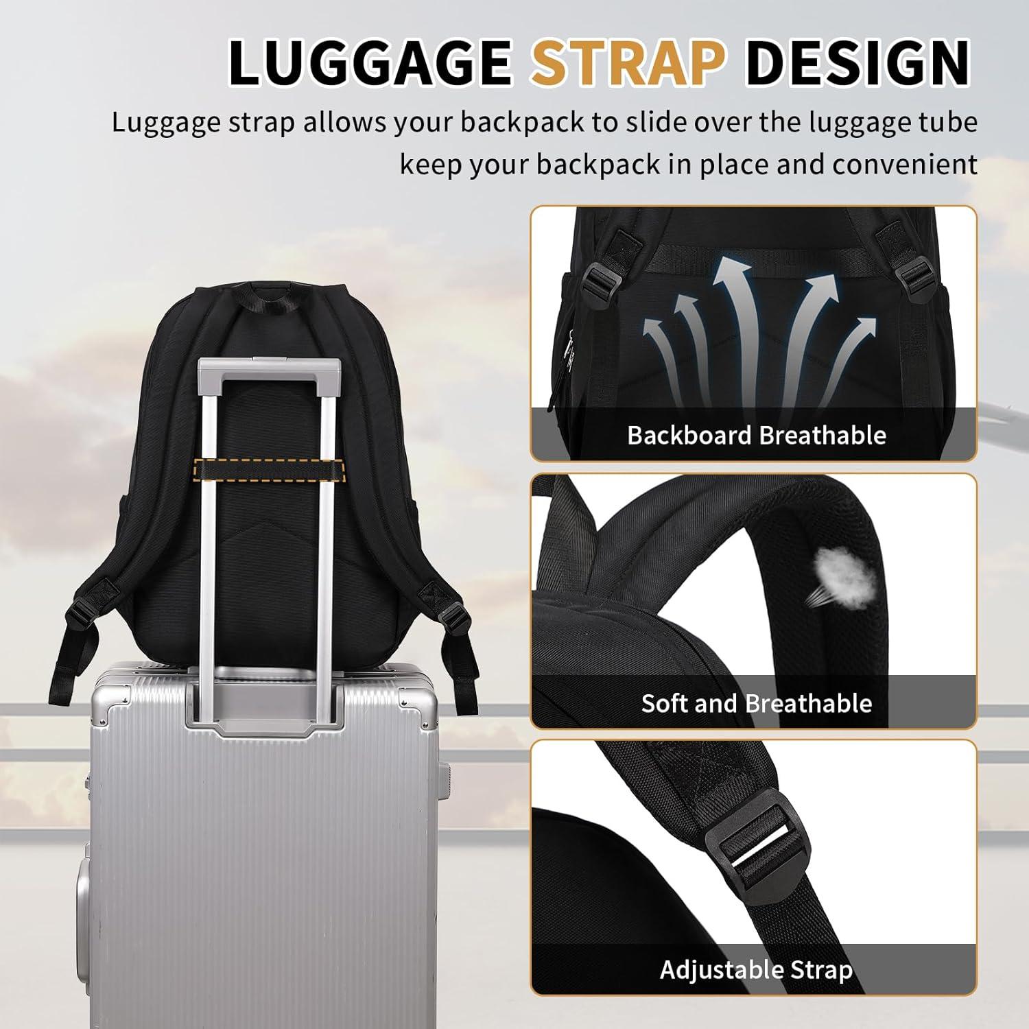 Mochila Escolar Grande Casual Negra 24L para Laptop 40.6cm