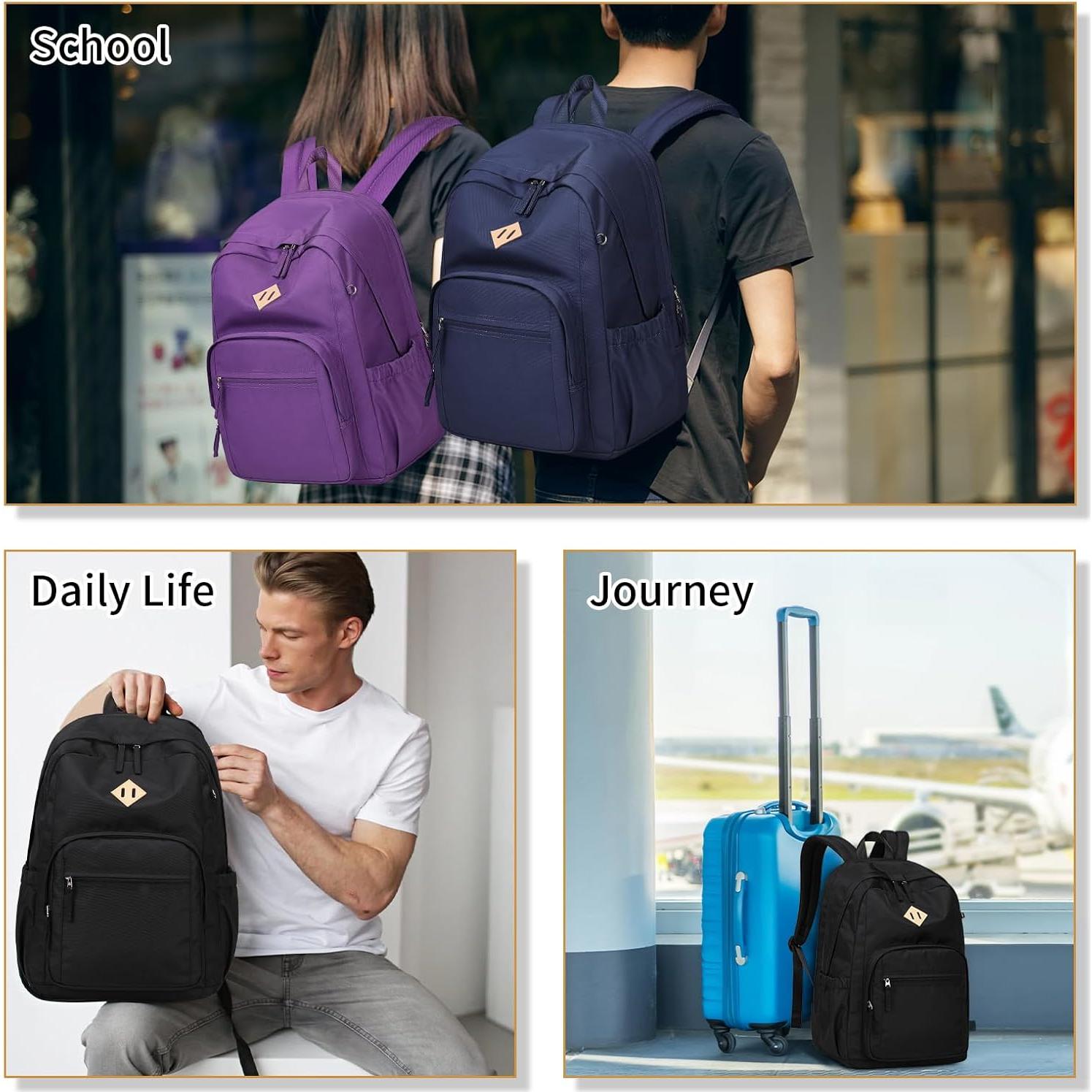 Mochila Escolar Grande Casual Negra 24L para Laptop 40.6cm