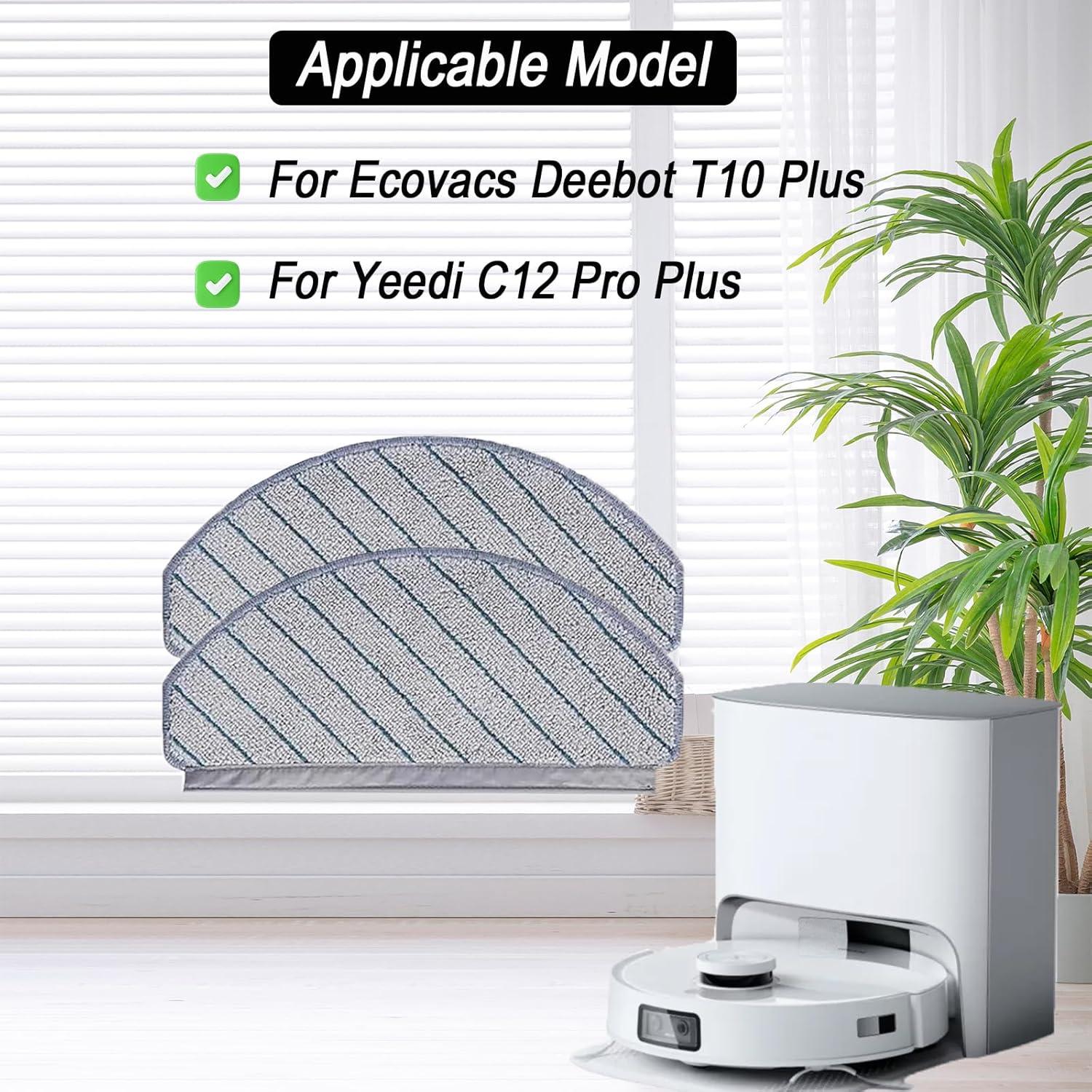 Almohadillas de trapeador Frexusuent para DEEBOT T10 Plus y Yeedi C12 Pro Plus - 8 piezas microfibra