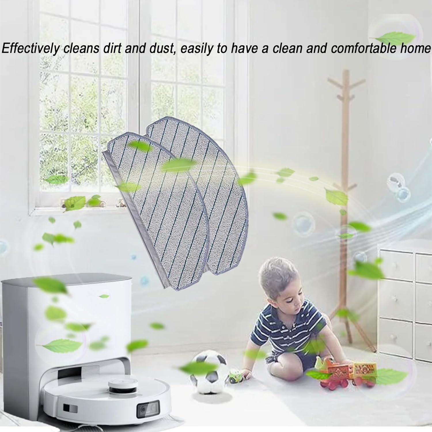 Almohadillas de trapeador Frexusuent para DEEBOT T10 Plus y Yeedi C12 Pro Plus - 8 piezas microfibra