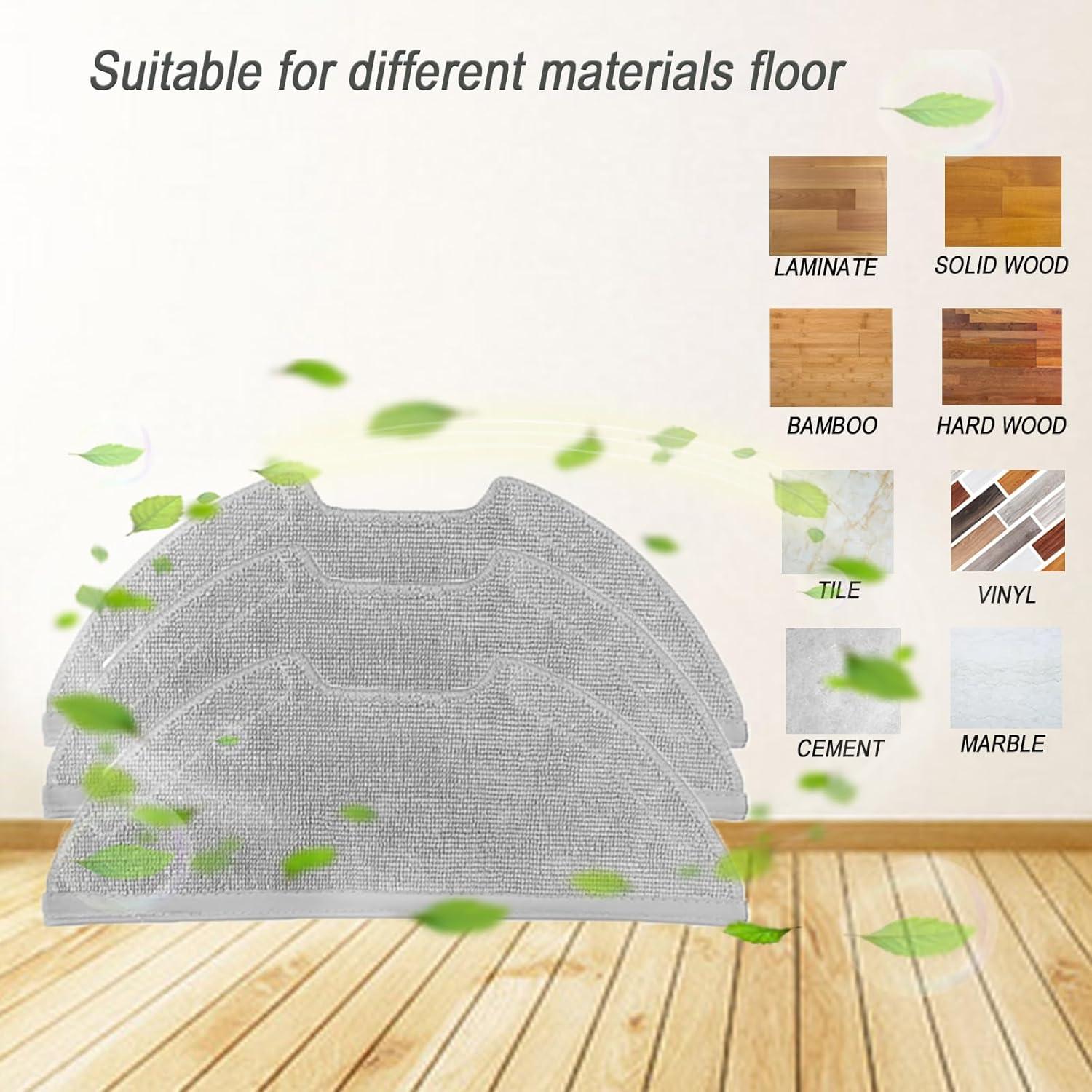 Almohadillas de trapeador Frexusuent para aspiradora robótica Eureka E10s - 6 unidades lavables