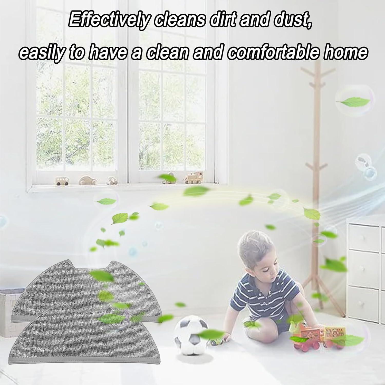 Almohadillas de trapeador Frexusuent para aspiradora robótica Eureka E10s - 6 unidades lavables