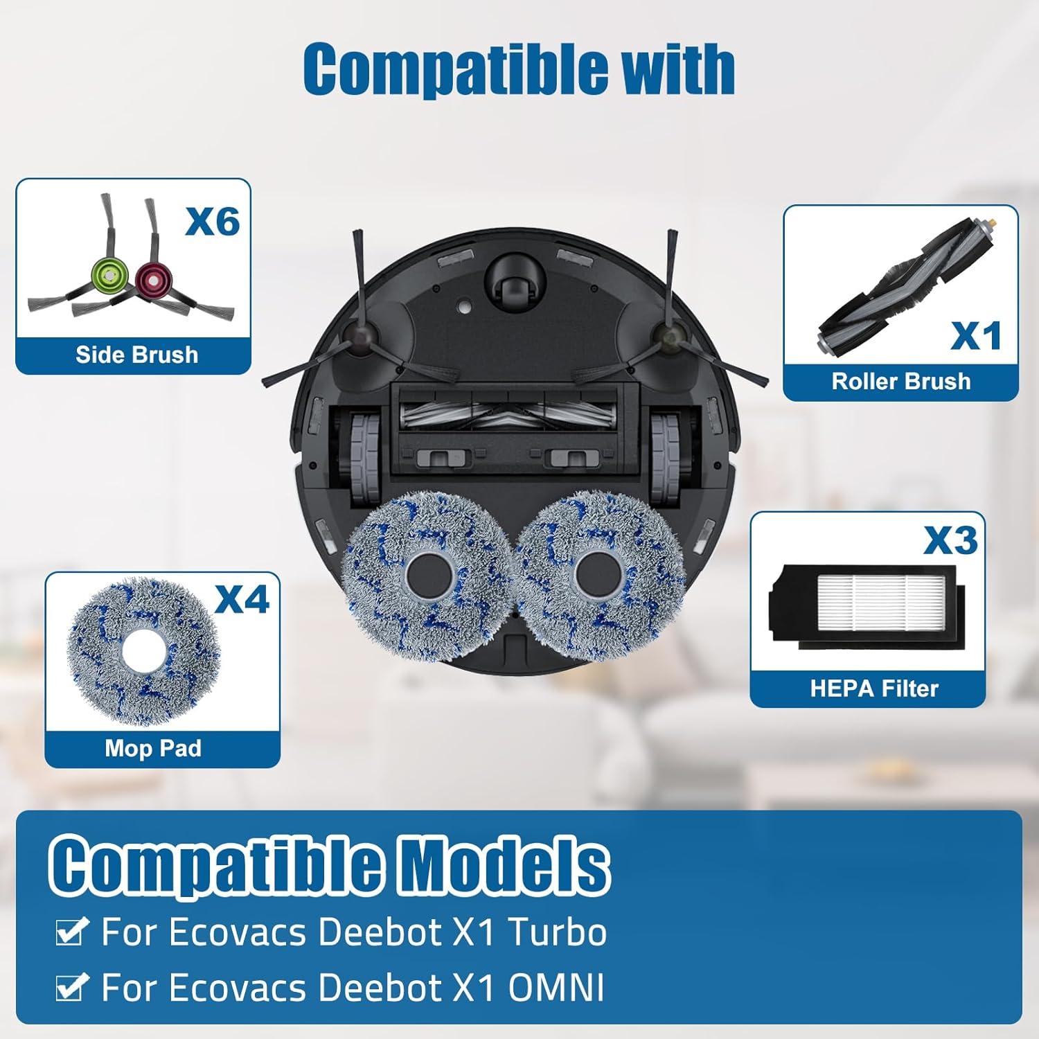 Kit de Reemplazo 18 Piezas para Aspiradora Robot Ecovacs Deebot X1