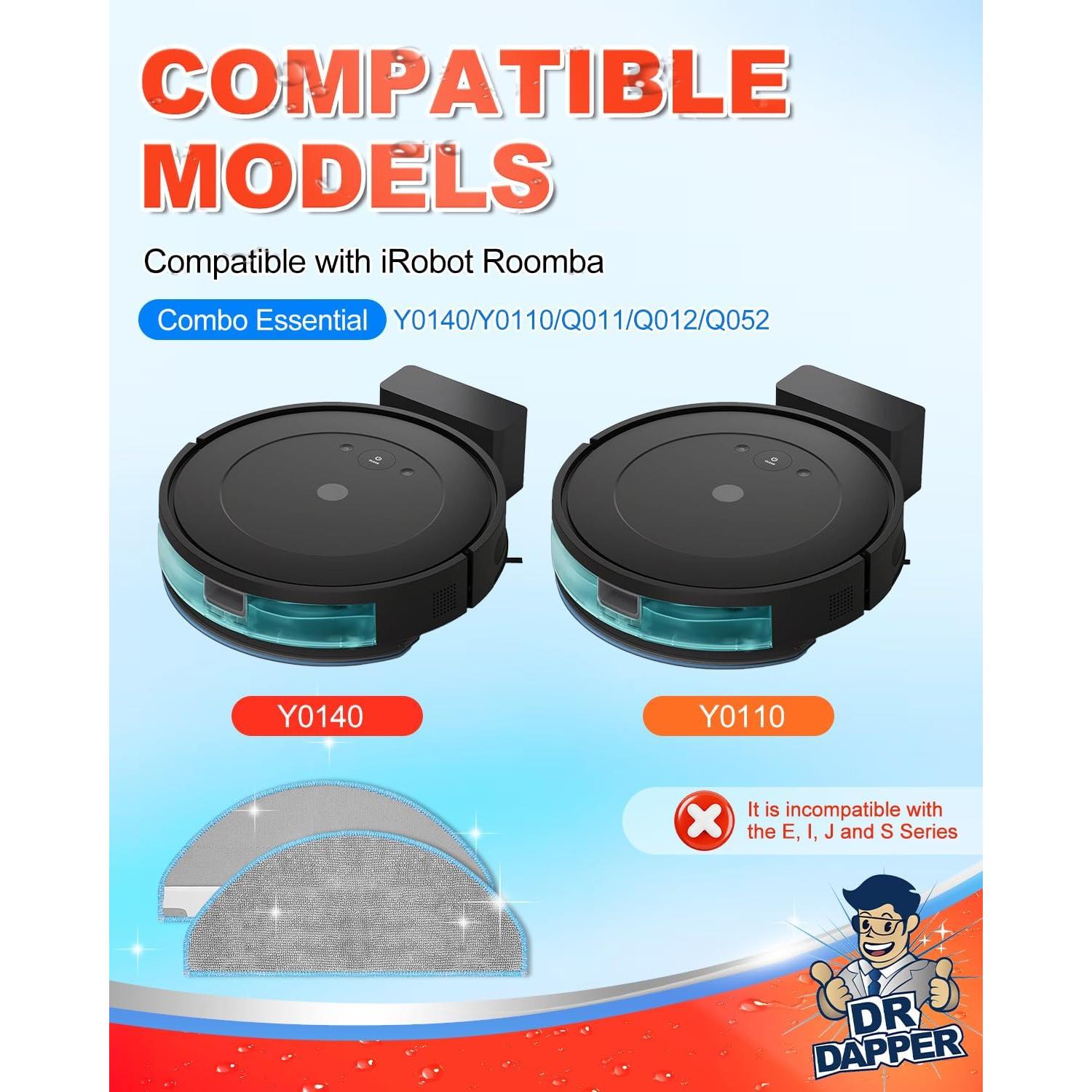 Paquete de 6 Paños de Mopa Microfibra DR DAPPER para iRobot Roomba