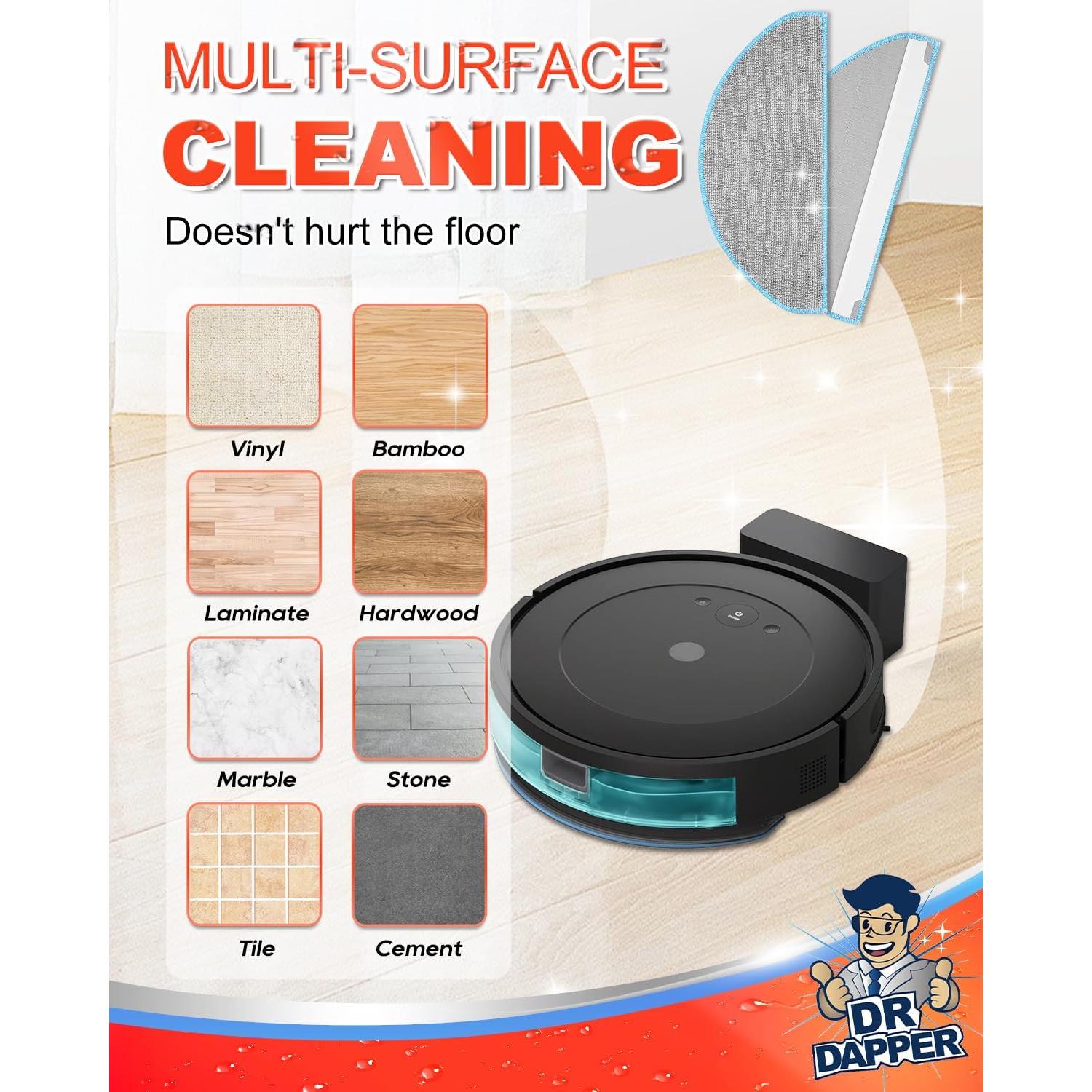 Paquete de 6 Paños de Mopa Microfibra DR DAPPER para iRobot Roomba