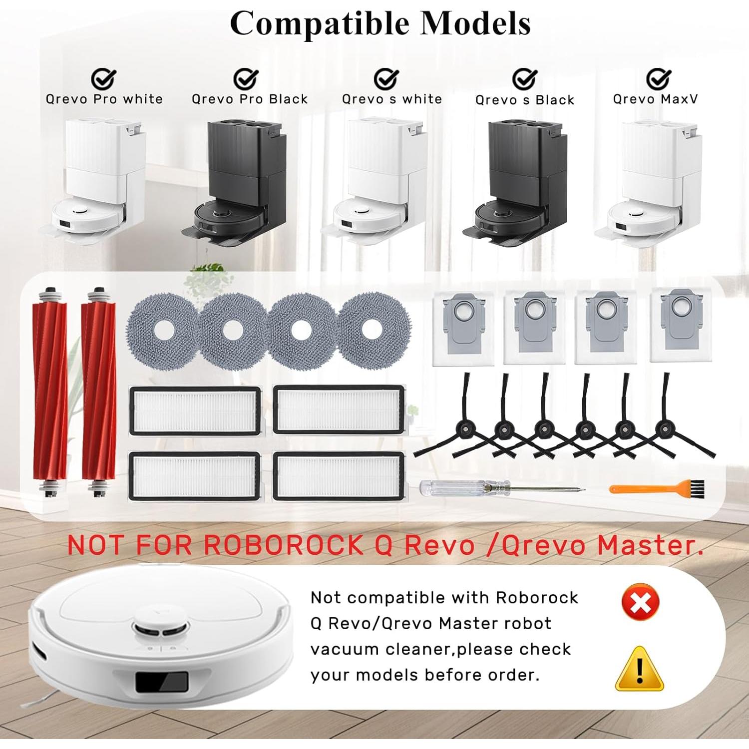 Kit de Accesorios Soniicmomo para Roborock Qrevo S/Plus/Pro/MaxV