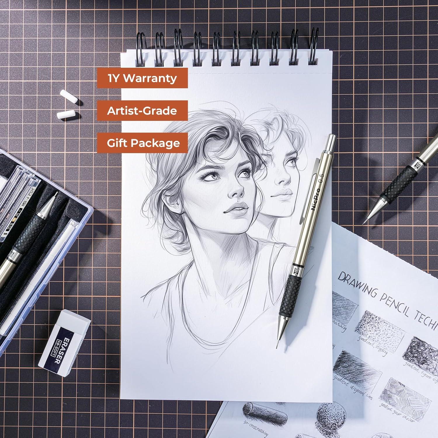 Juego de Lápices Mecánicos Nicpro RG1000 0.5mm 3 Piezas