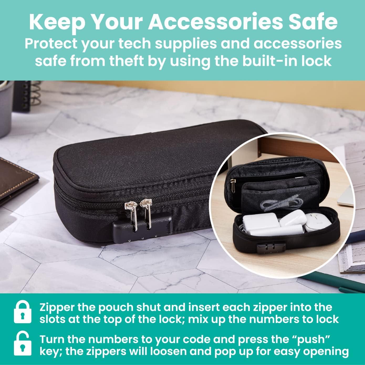 Estuche de Lápiz It's Academic Negro con Cierre 22.86x12.07cm