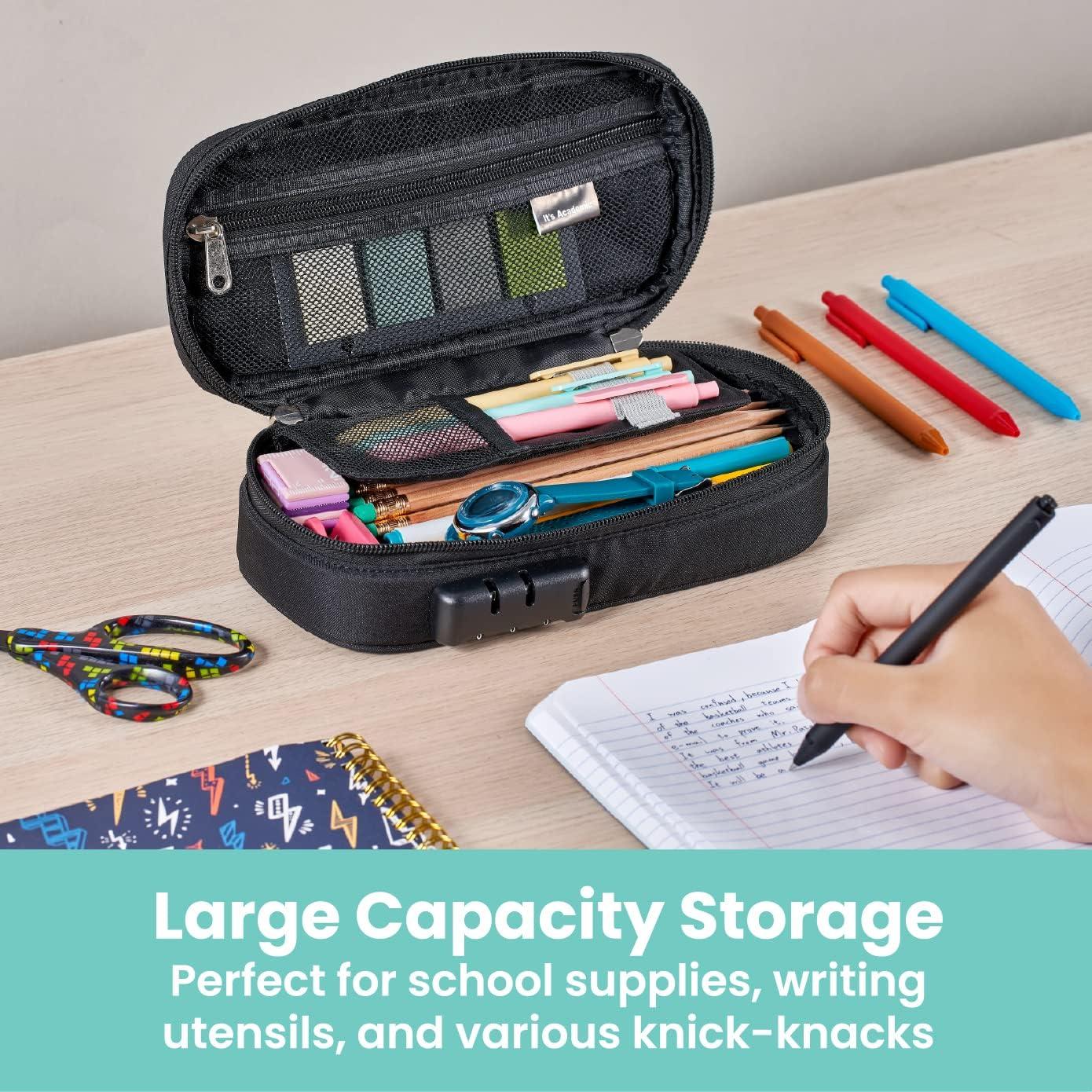 Estuche de Lápiz It's Academic Negro con Cierre 22.86x12.07cm