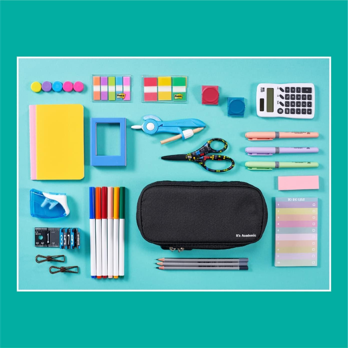 Estuche de Lápiz It's Academic Negro con Cierre 22.86x12.07cm