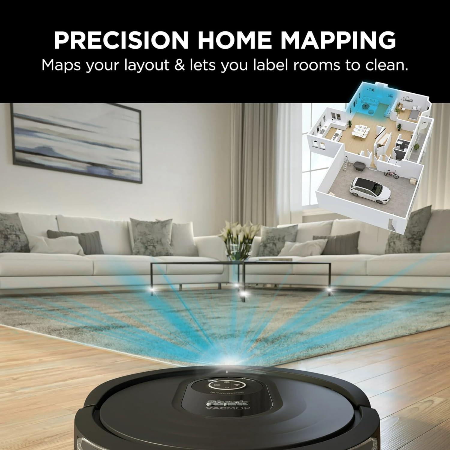 Shark AI VACMOP RV2000WD Wi-Fi Connected Robot Vacuum and Mop with LIDAR Navigation