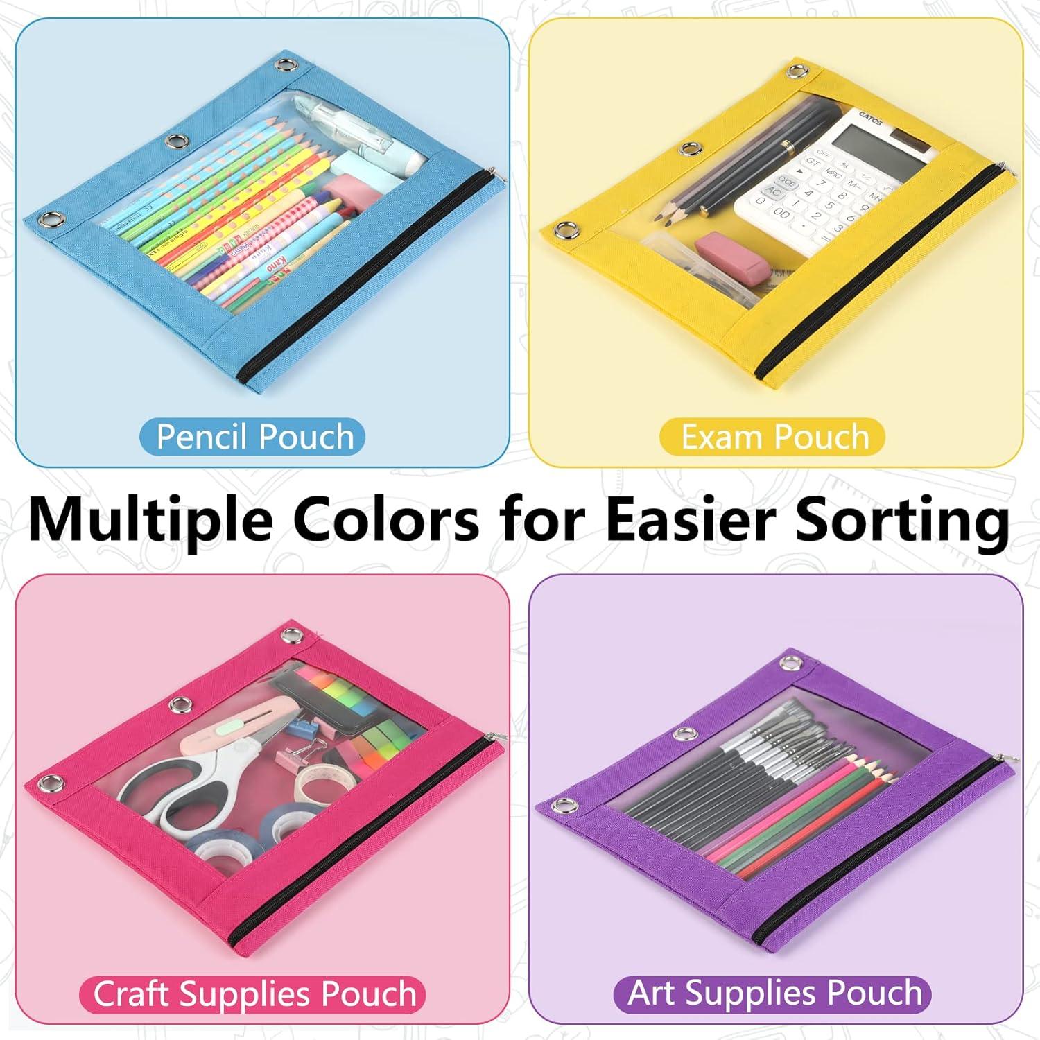 Forvencer 6 Fundas para Lápices con Cremallera Multicolor