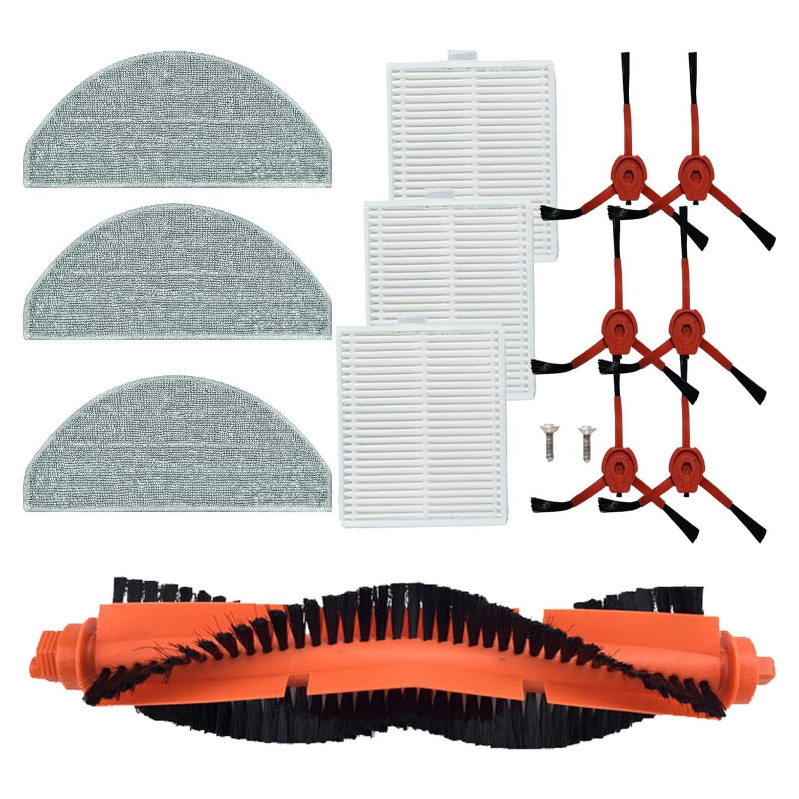 Kit de Repuestos para Aspiradora Robot BPMIO B20 Plus - 1 Cepillo Principal, 6 Laterales, 3 Filtros HEPA, 3 Paños de Mopa