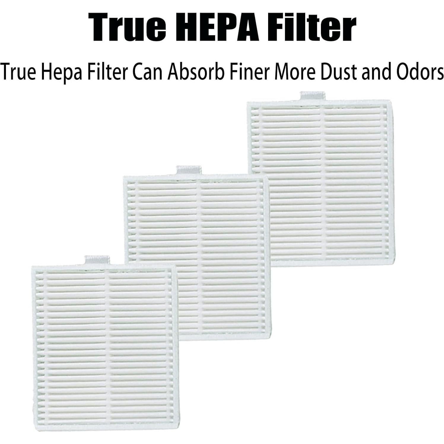 Kit de Repuestos para Aspiradora Robot BPMIO B20 Plus - 1 Cepillo Principal, 6 Laterales, 3 Filtros HEPA, 3 Paños de Mopa