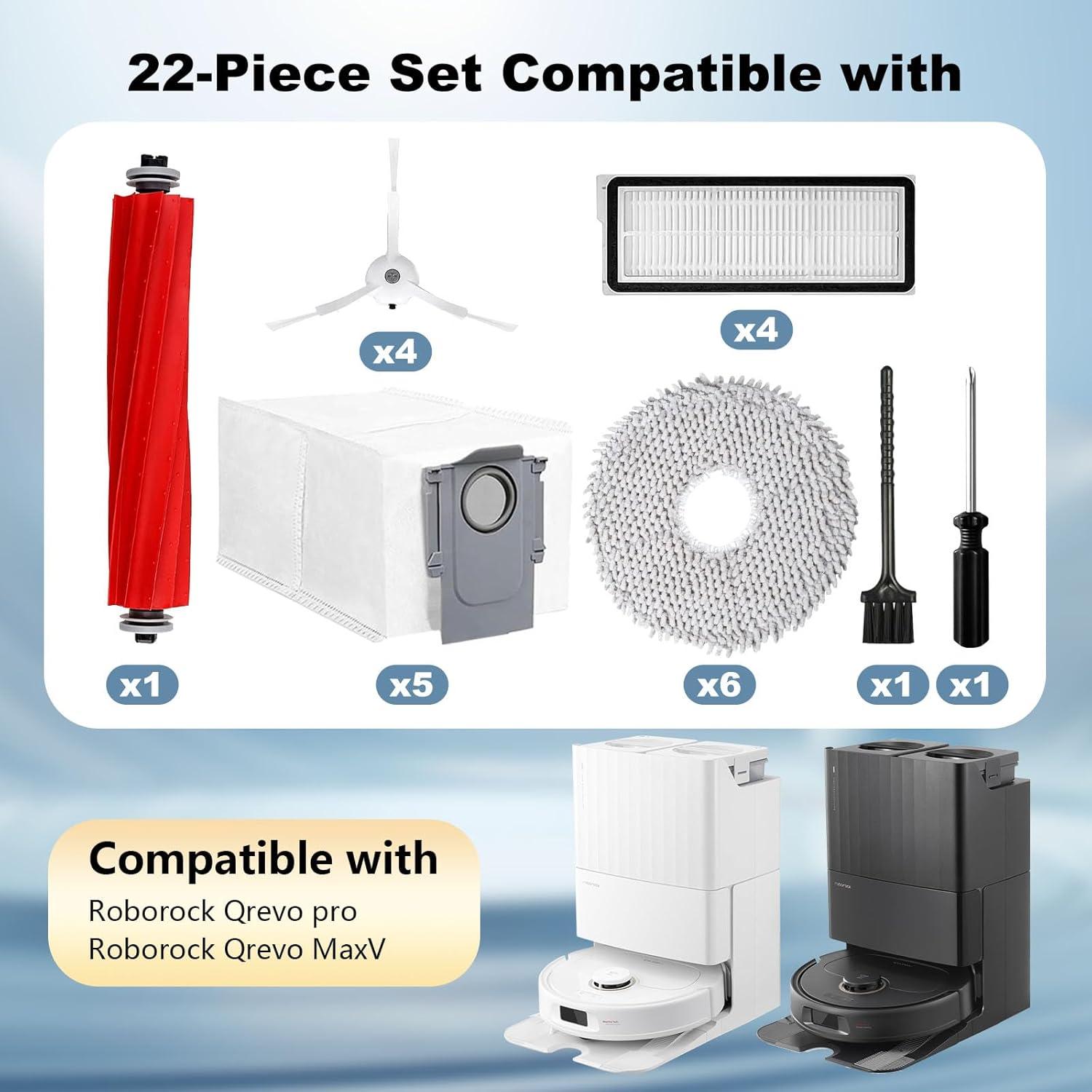 Kit de Accesorios para Roborock Qrevo S Pro MaxV - 22 Piezas