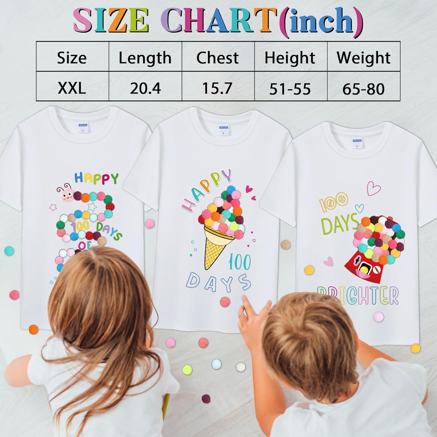 Kit de Camisetas DIY 3 Pcs 100° Día Escuela - Algodón