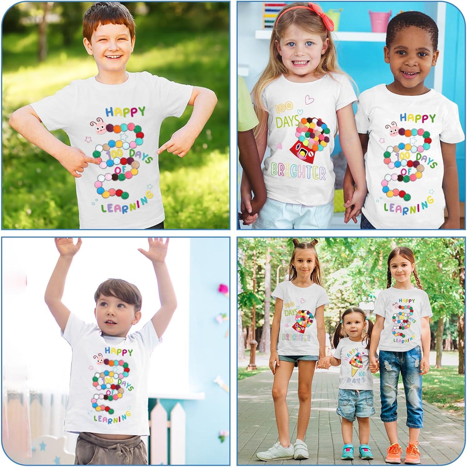 Kit de Camisetas DIY 3 Pcs 100° Día Escuela - Algodón