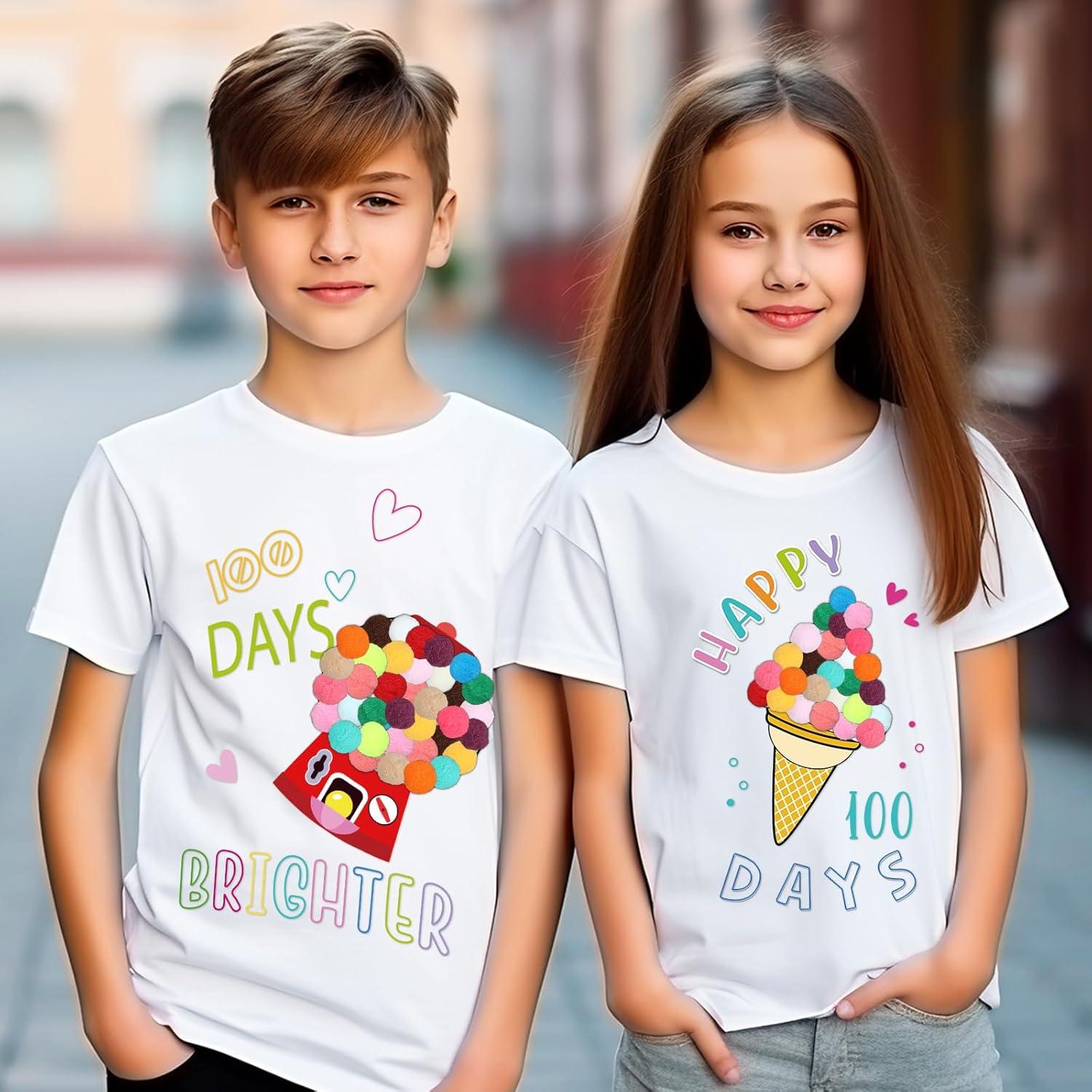 Kit de Camisetas DIY 3 Pcs 100° Día Escuela - Algodón