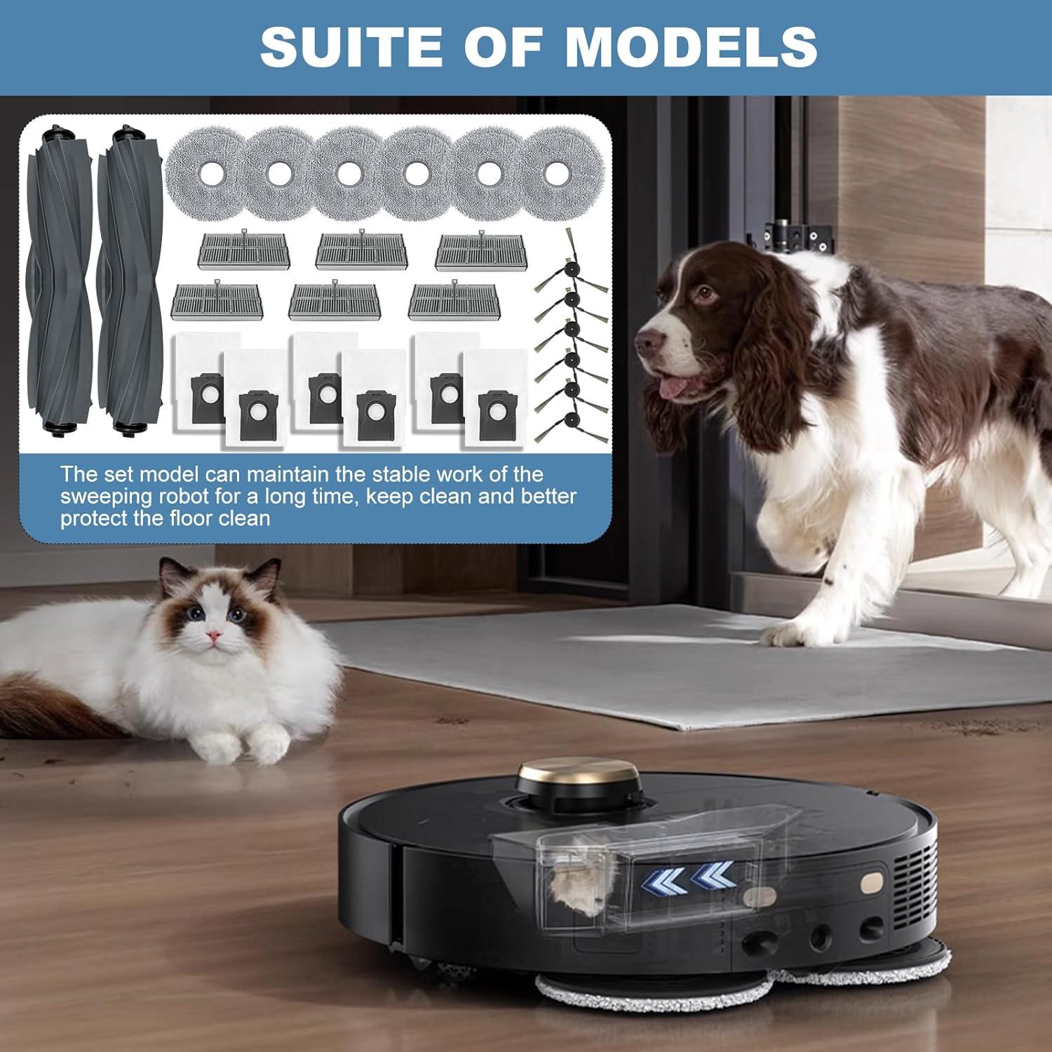 Kit de Repuestos para Aspiradora Robot Dreame X40 Ultra - 2 Cepillos, 6 Filtros, 6 Bolsas, 6 Paños