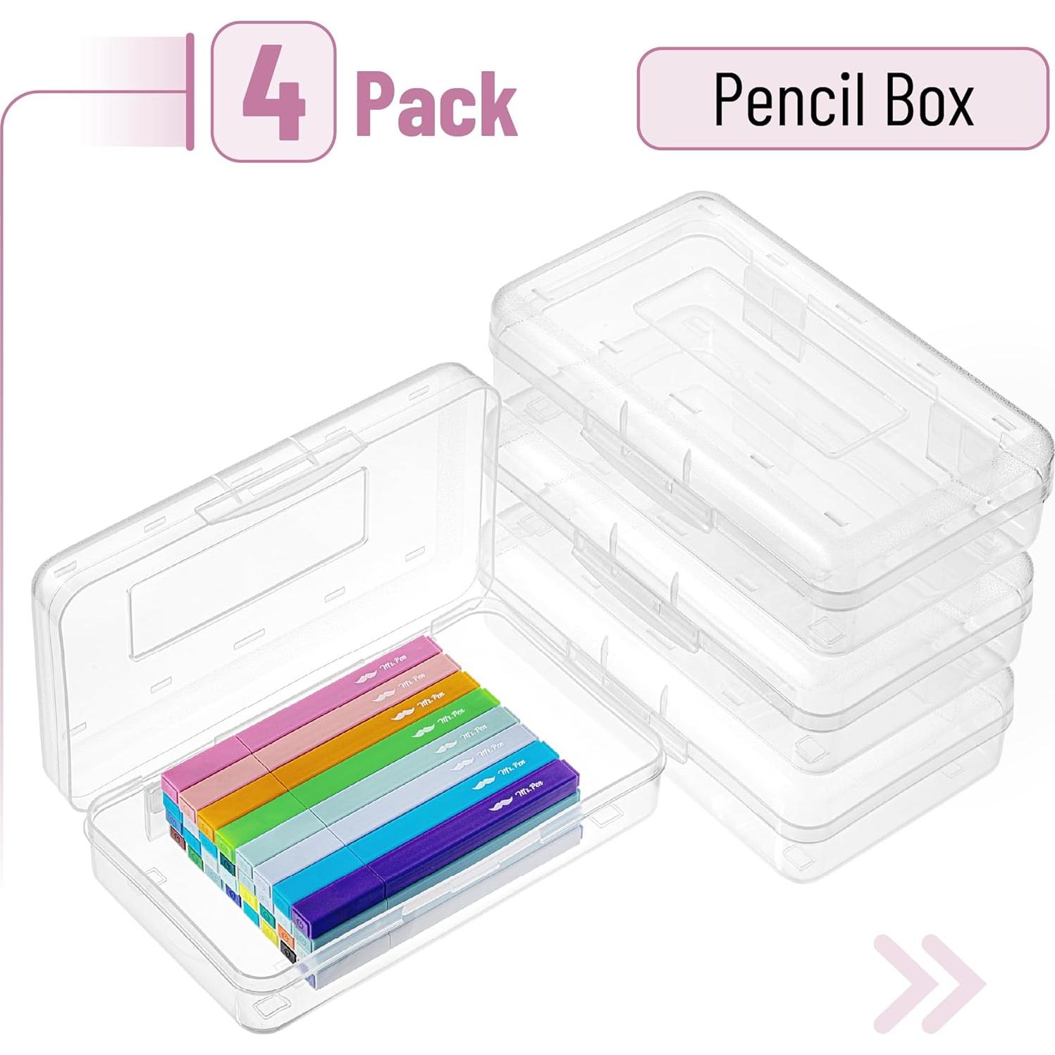 Estuche de Lápices Mr. Pen 4 Paquete Transparente 2 Compartimentos