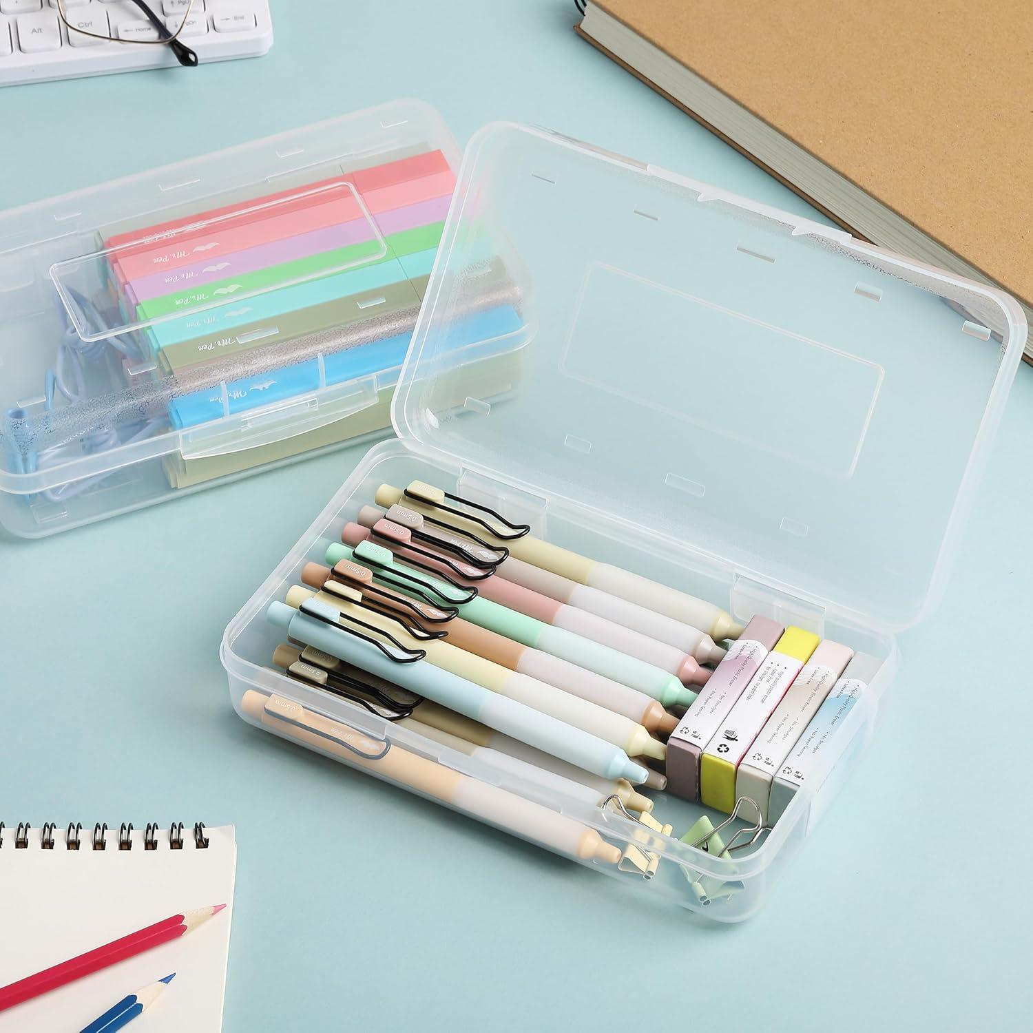 Estuche de Lápices Mr. Pen 4 Paquete Transparente 2 Compartimentos