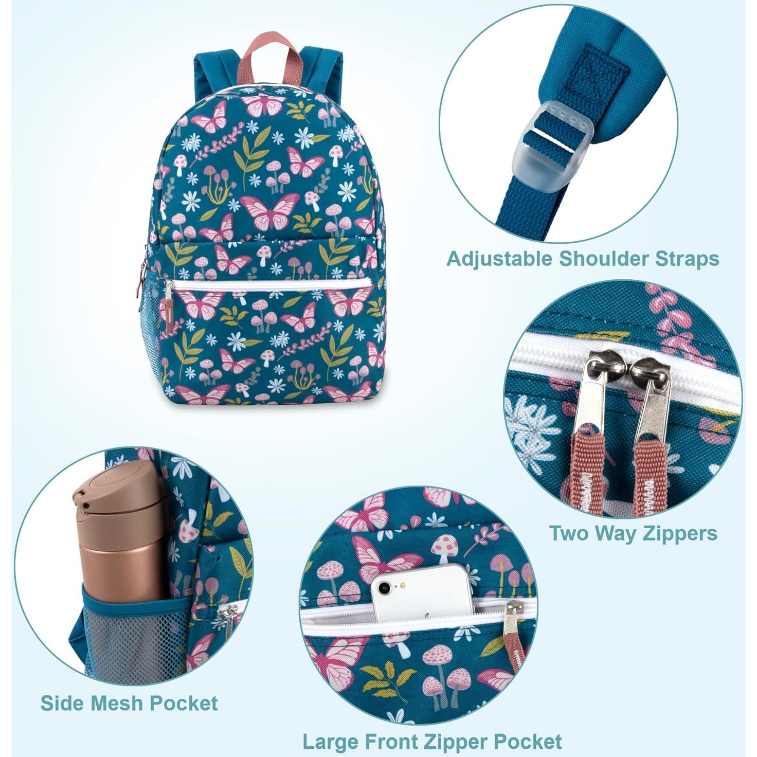 Mochila 43 cm Trail Maker Jardines de Mariposas Escolar