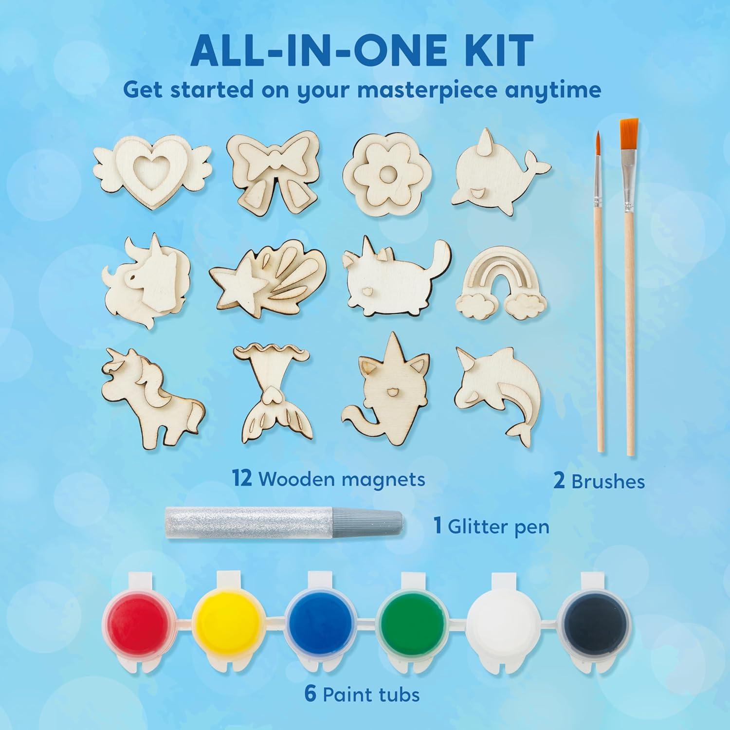 Kit de Pintura de Imán de Madera JOYIN 12 Piezas Fantasía