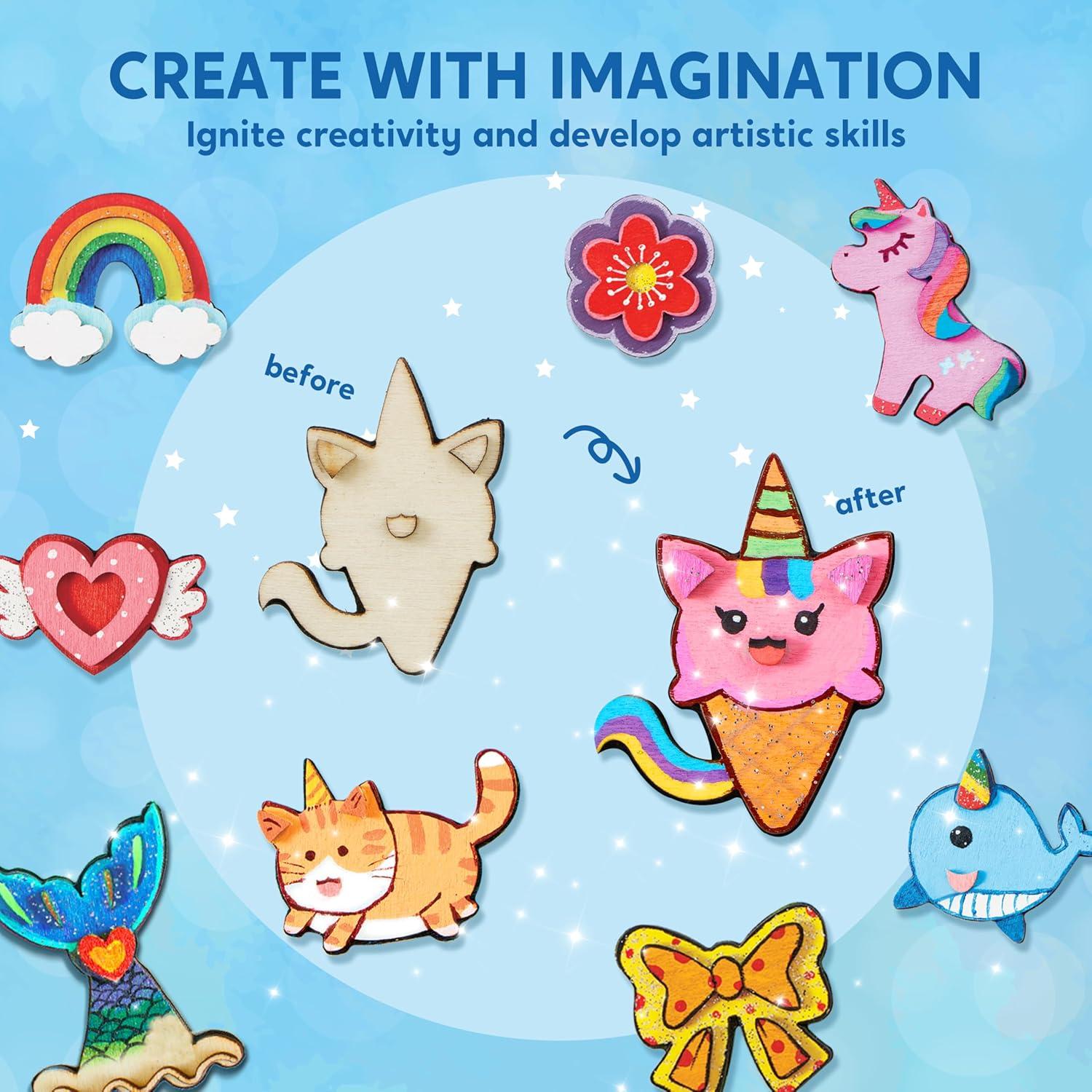 Kit de Pintura de Imán de Madera JOYIN 12 Piezas Fantasía