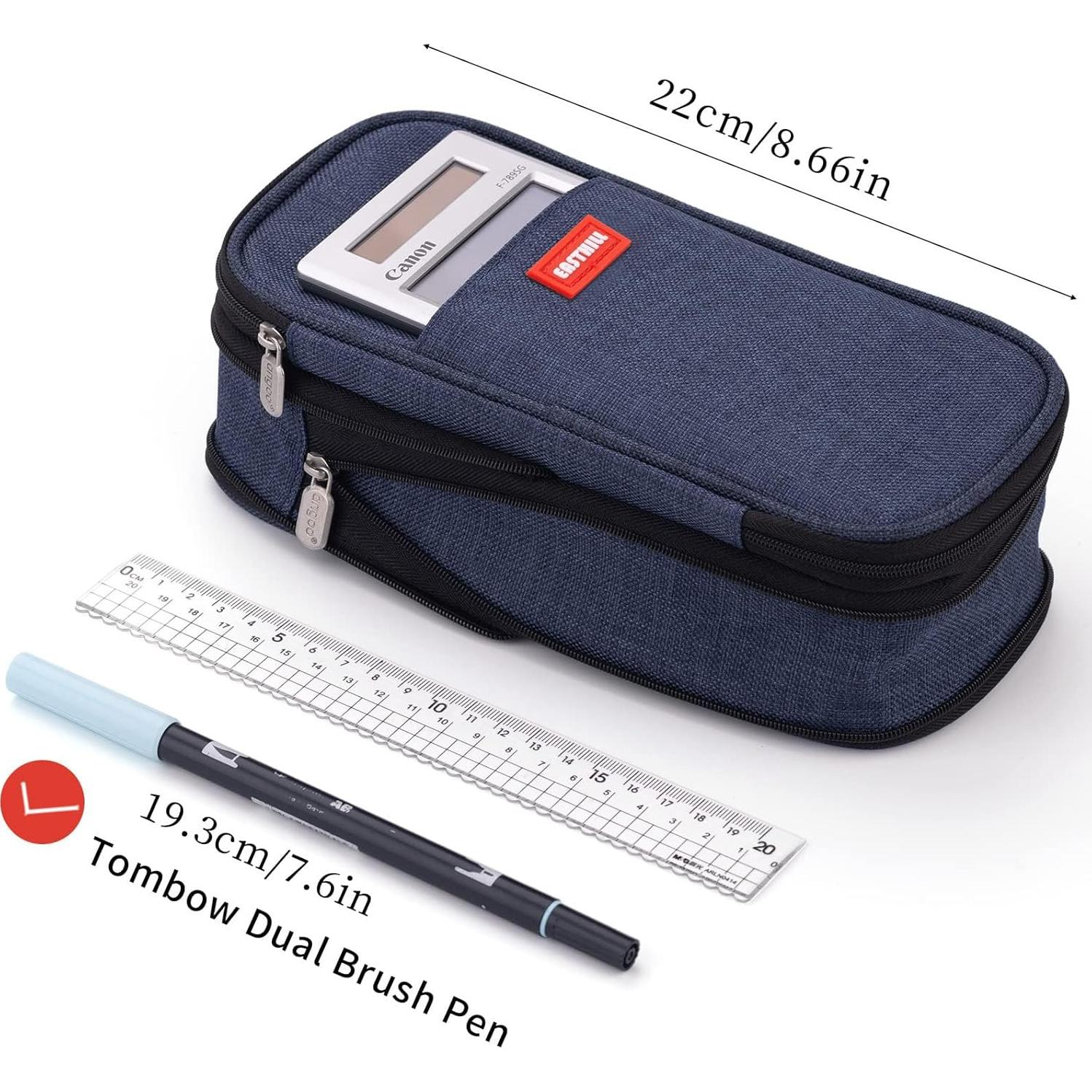 Estuche de Lápices EASTHILL Grande Azul Profundo 21.96x10.49cm