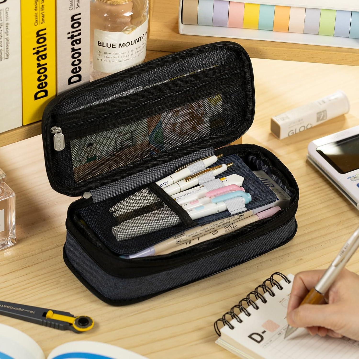 Estuche de Lápices EASTHILL Grande Azul Profundo 21.96x10.49cm