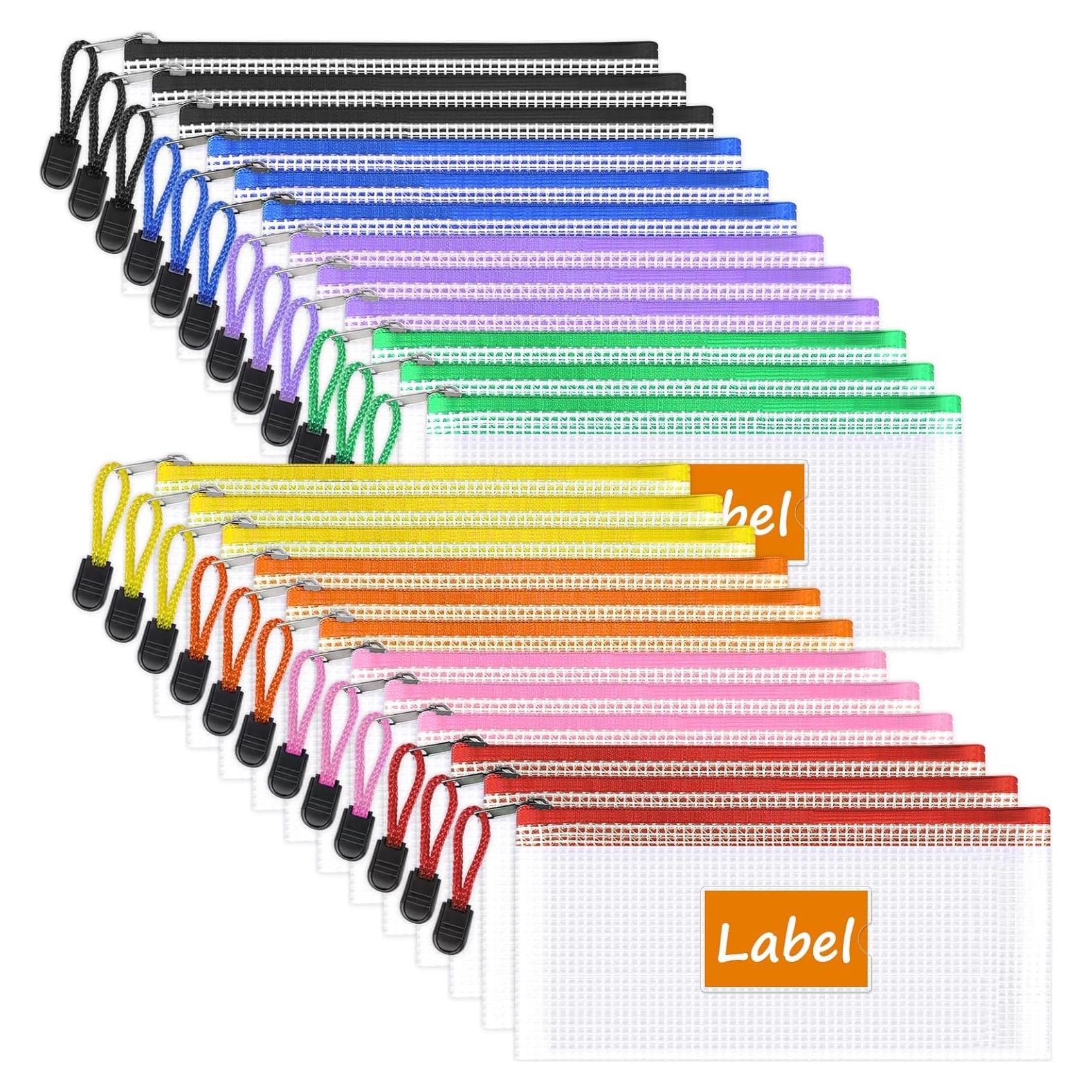 Bolsas de Malla Sooetz 24 Piezas A6 Multicolor con Etiquetas