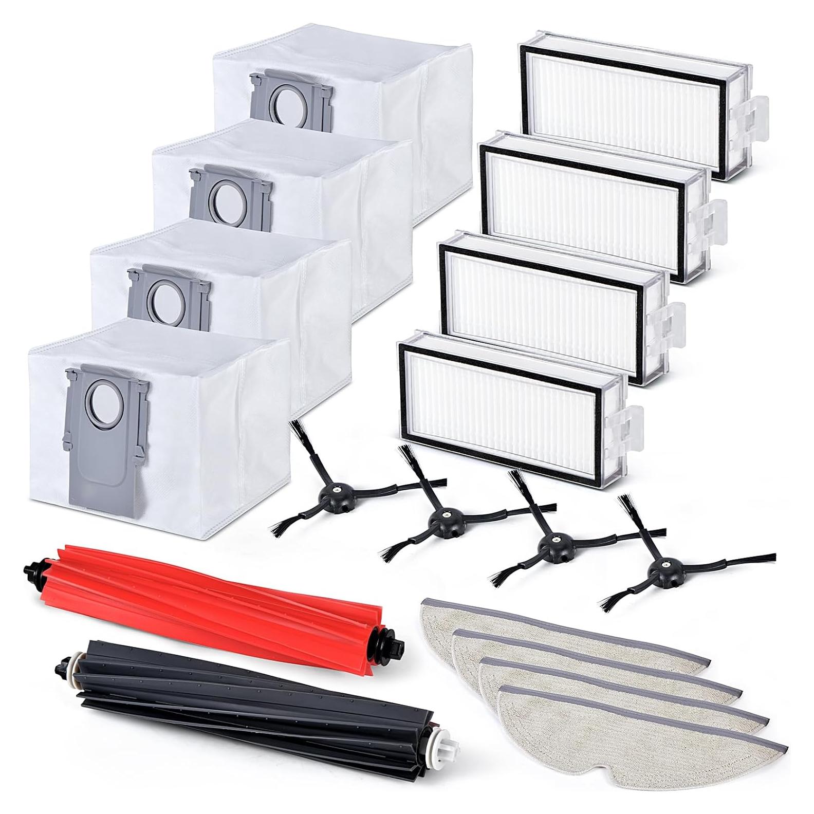 Kit de Repuestos para Aspiradora Robot Roborock Q5 Pro y Q8 Max - 2 Cepillos, 4 Filtros HEPA, 4 Mopas