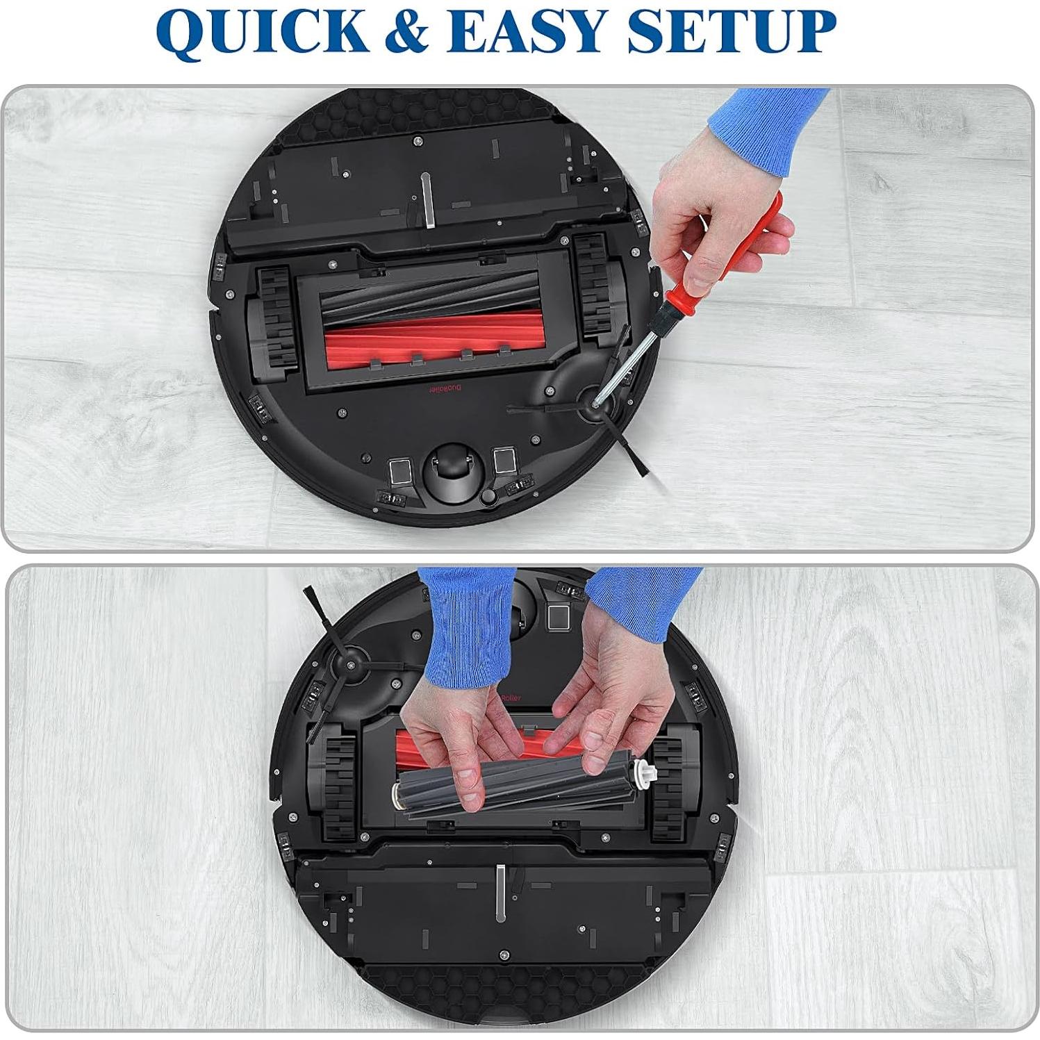 Kit de Repuestos para Aspiradora Robot Roborock Q5 Pro y Q8 Max - 2 Cepillos, 4 Filtros HEPA, 4 Mopas