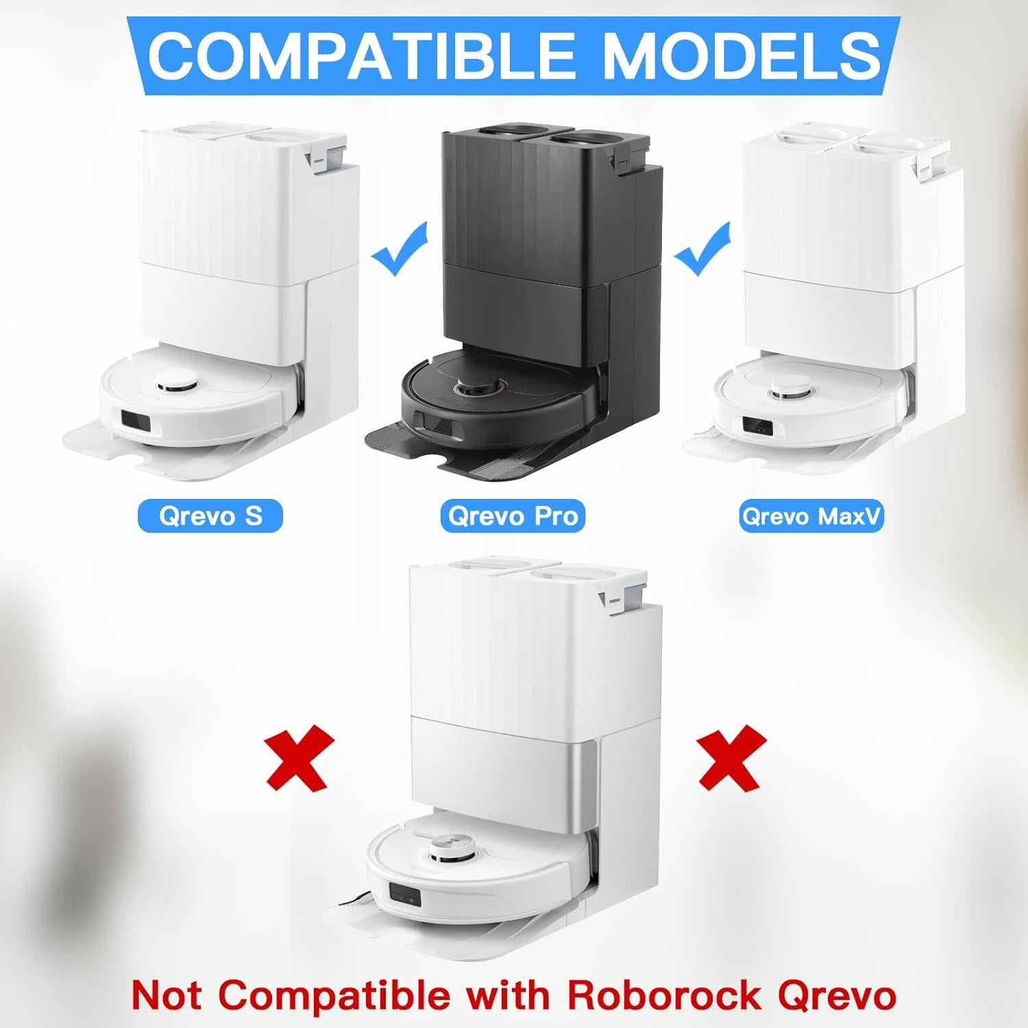 Kit de Accesorios para Aspiradora Robot Roborock Qrevo - 1 Cepillo, 4 Filtros Hepa, 4 Paños de Mopa, 6 Cepillos Laterales, 4 Bolsas de Polvo