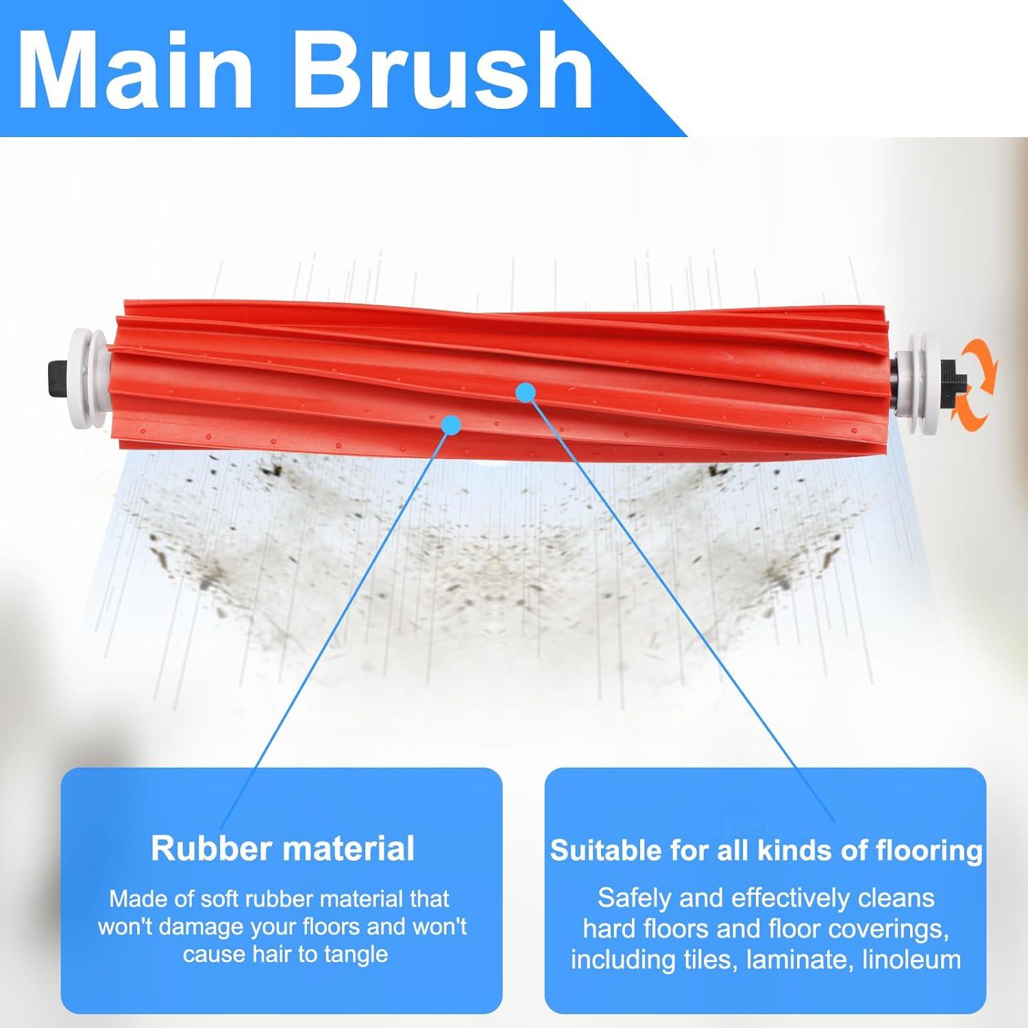 Kit de Accesorios para Aspiradora Robot Roborock Qrevo - 1 Cepillo, 4 Filtros Hepa, 4 Paños de Mopa, 6 Cepillos Laterales, 4 Bolsas de Polvo